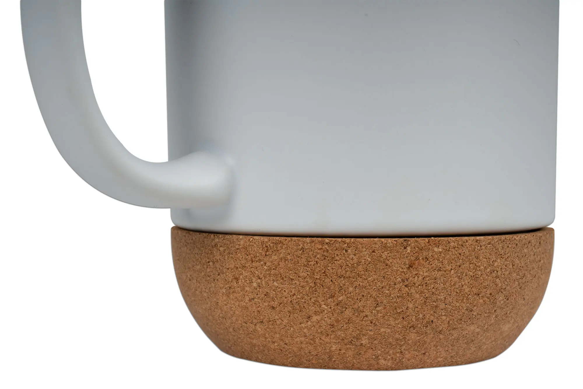 Tasse en céramique BEN avec socle en liège amovible, Sublistar® Coating couvercle en plastique, blanc mat, 36 pcs./carton