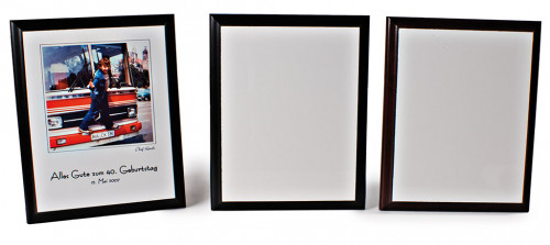 UNISUB Wandtafel weiß-glänzend, 230 x 305 x 16 mm, Rahmenfarbe Schwarz