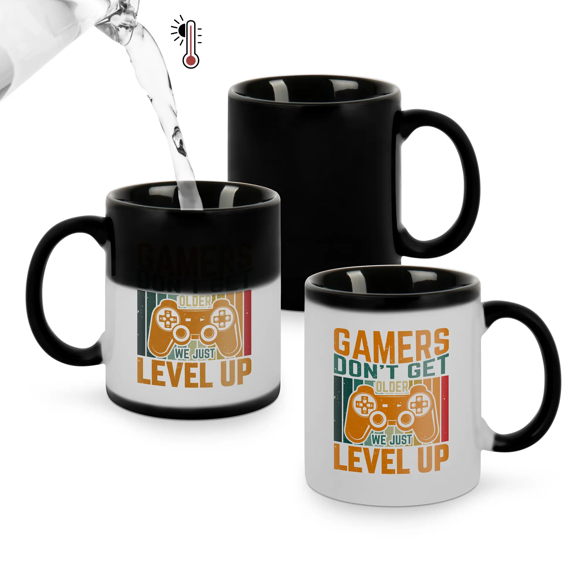 Farbwechseltasse Modell CC, 11oz, außen Schwarz-Matt, innen Schwarz-Glänzend, 12 St./Lage, 36 St./Karton