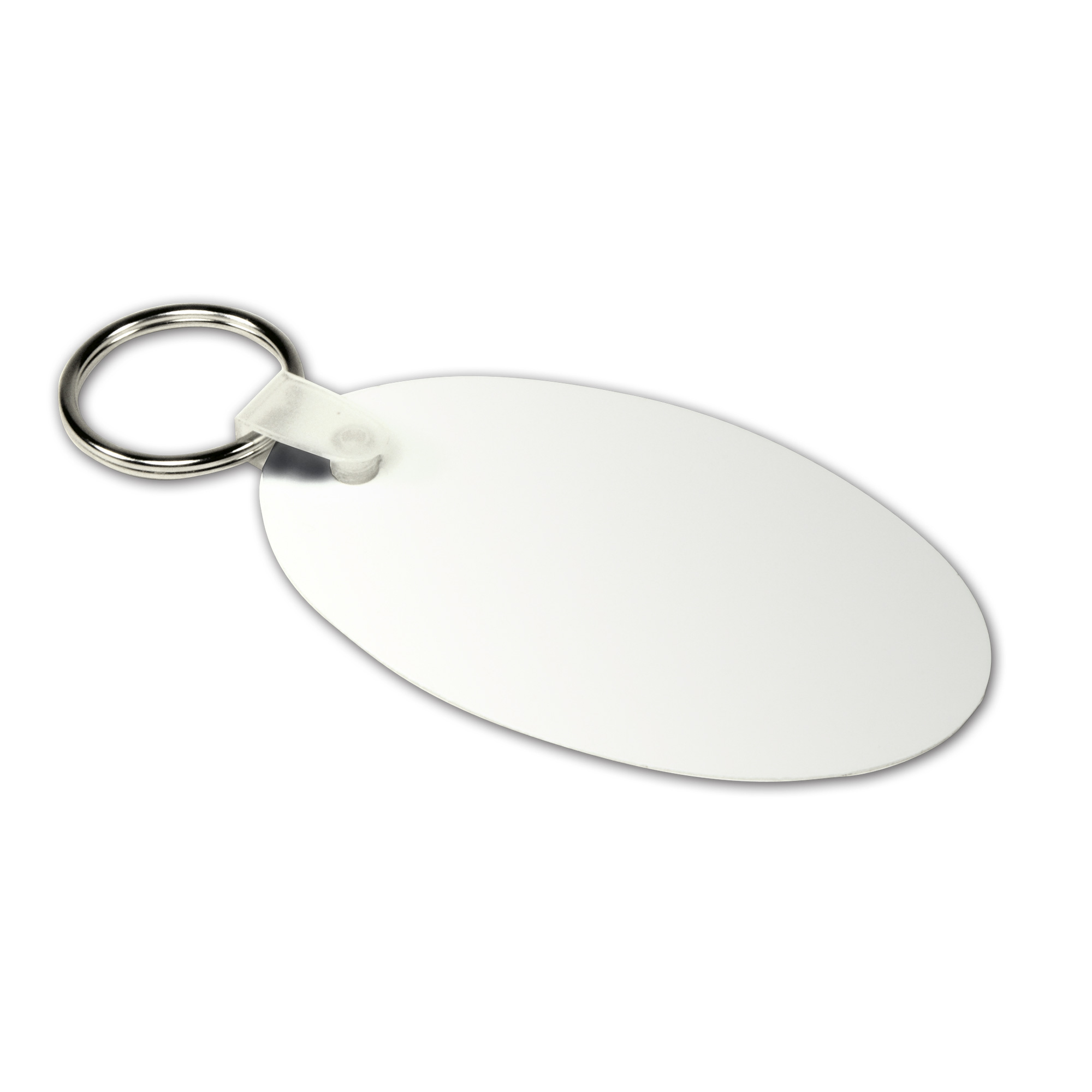UNISUB porte clé en aluminium blanc ovale, taille 34 x 63 x 1 mm, imprimable recto-verso, 50 pcs./carton