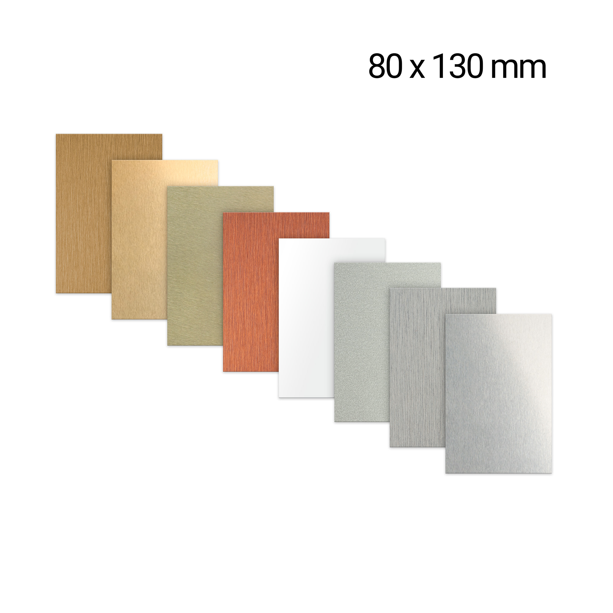 Alu-Tafel 80 x 130 mm, 0,5 mm stark, für Holztafel 127, div. Farben