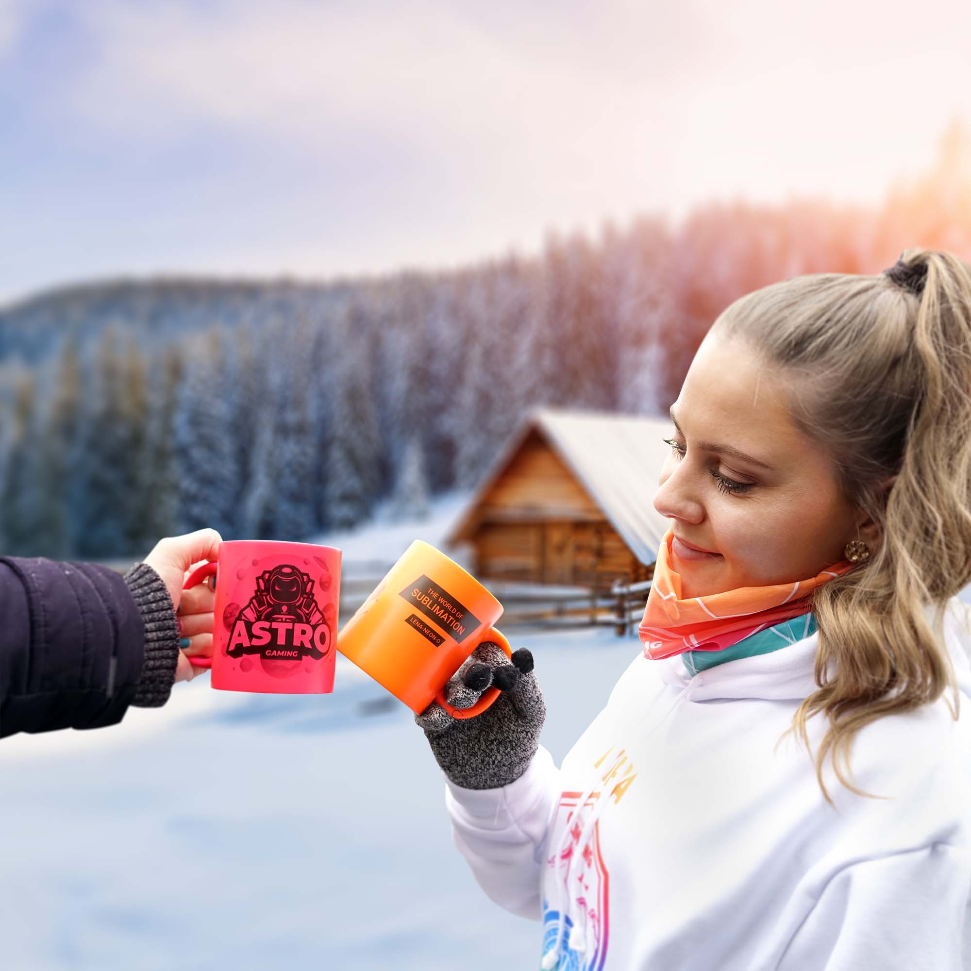 Tasse fluo sublimable en céramique 11oz, divers couleurs