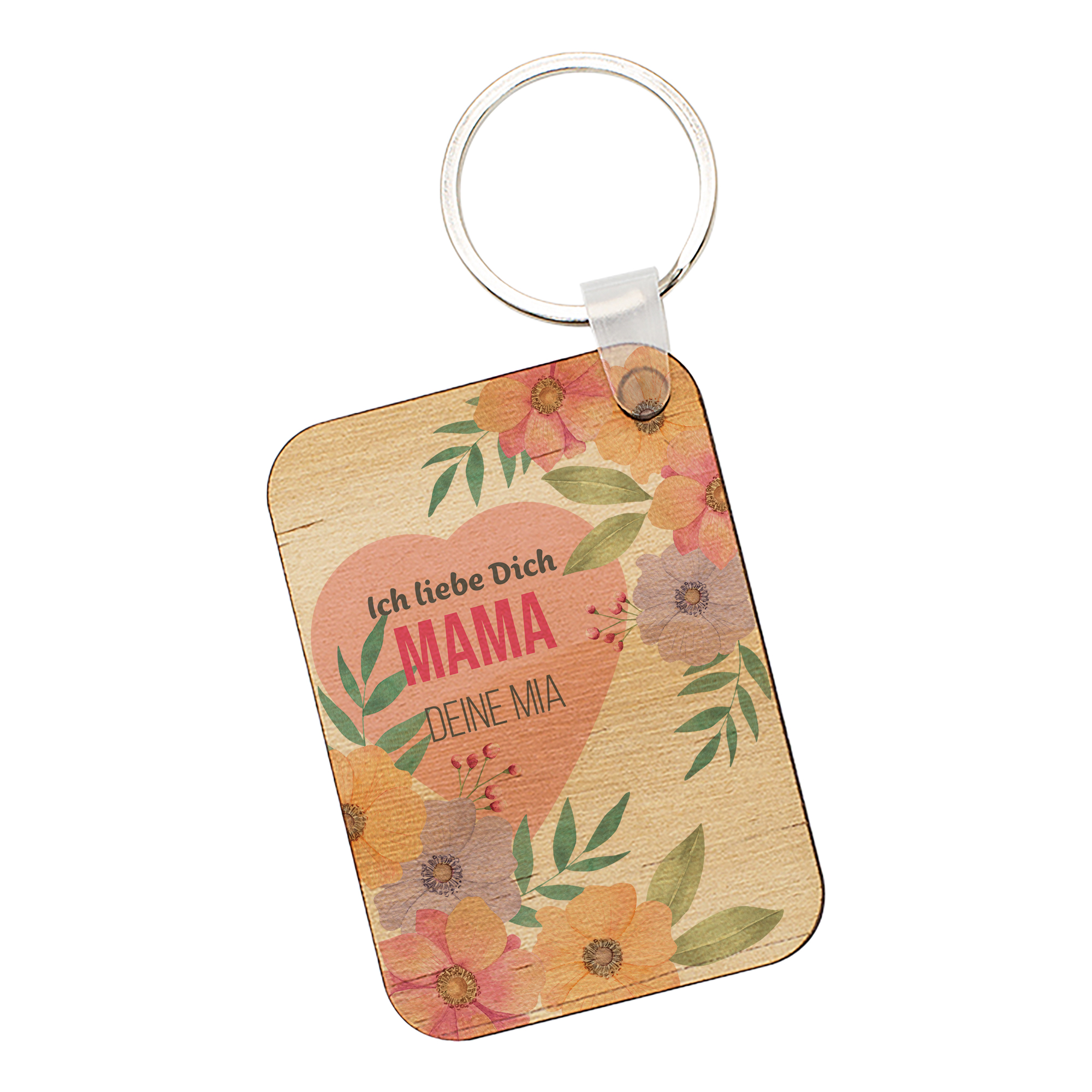 Porte-clés en contreplaqué, imprimable sur une face, avec clip, couleur naturelle avec veines de bois, div. versions