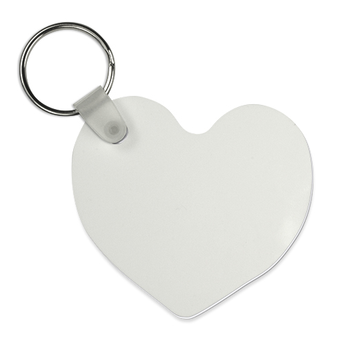 UNISUB Porte-clé Ø 60 mm coeur, blanc brillant, 50 pcs./carton