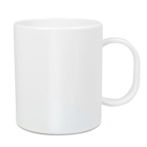Tasse en plastic 11oz, couleur blanc,  diverses versions