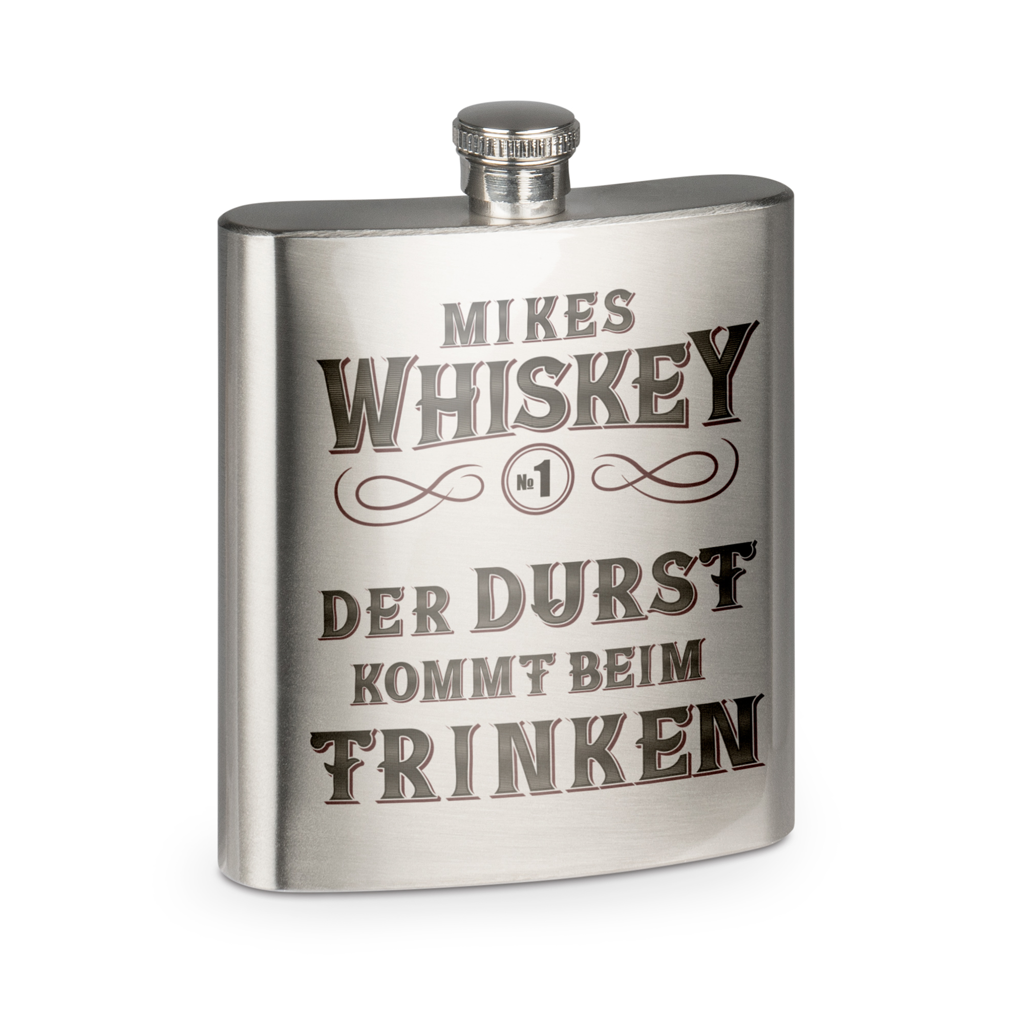 Flachmann aus Edelstahl, Füllmenge 7oz, silber