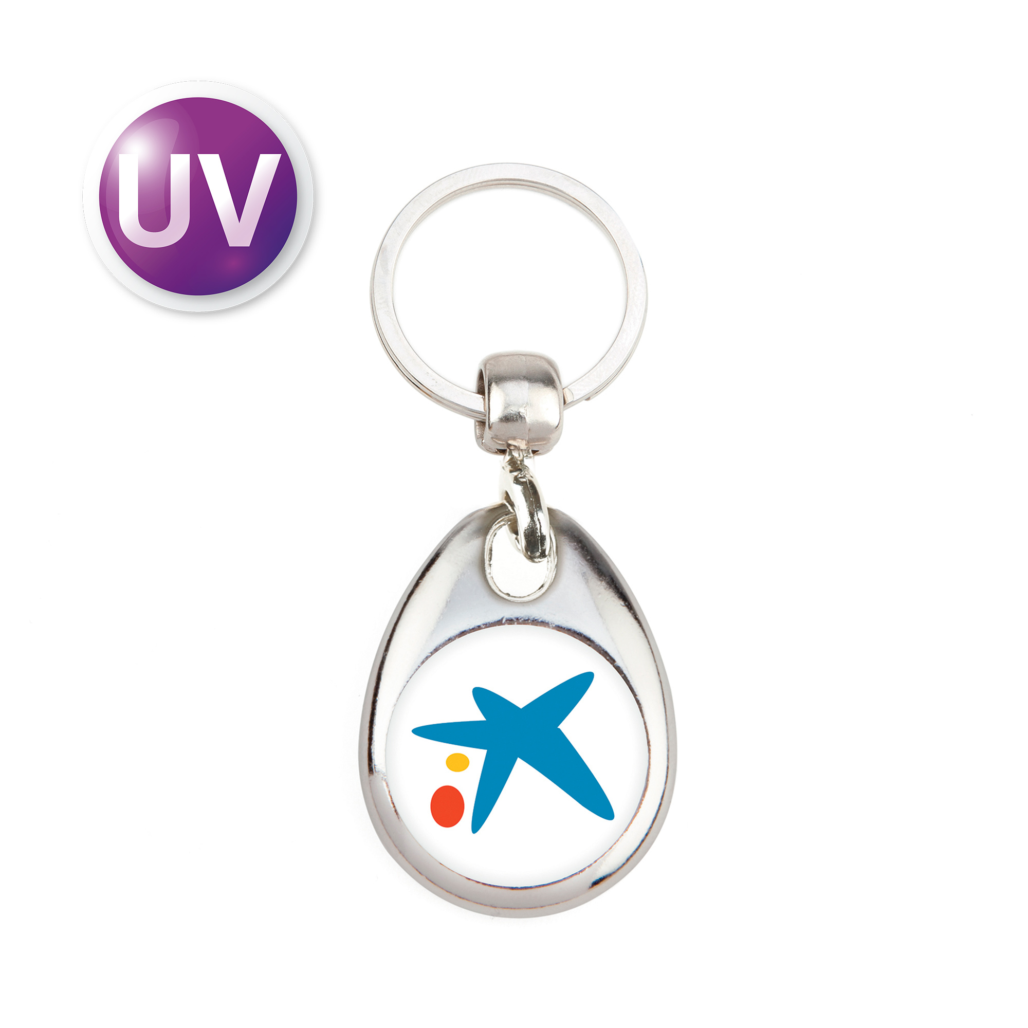 UV Druck Multiplexx Schlüsselanhänger, Metall, versch. Ausführungen