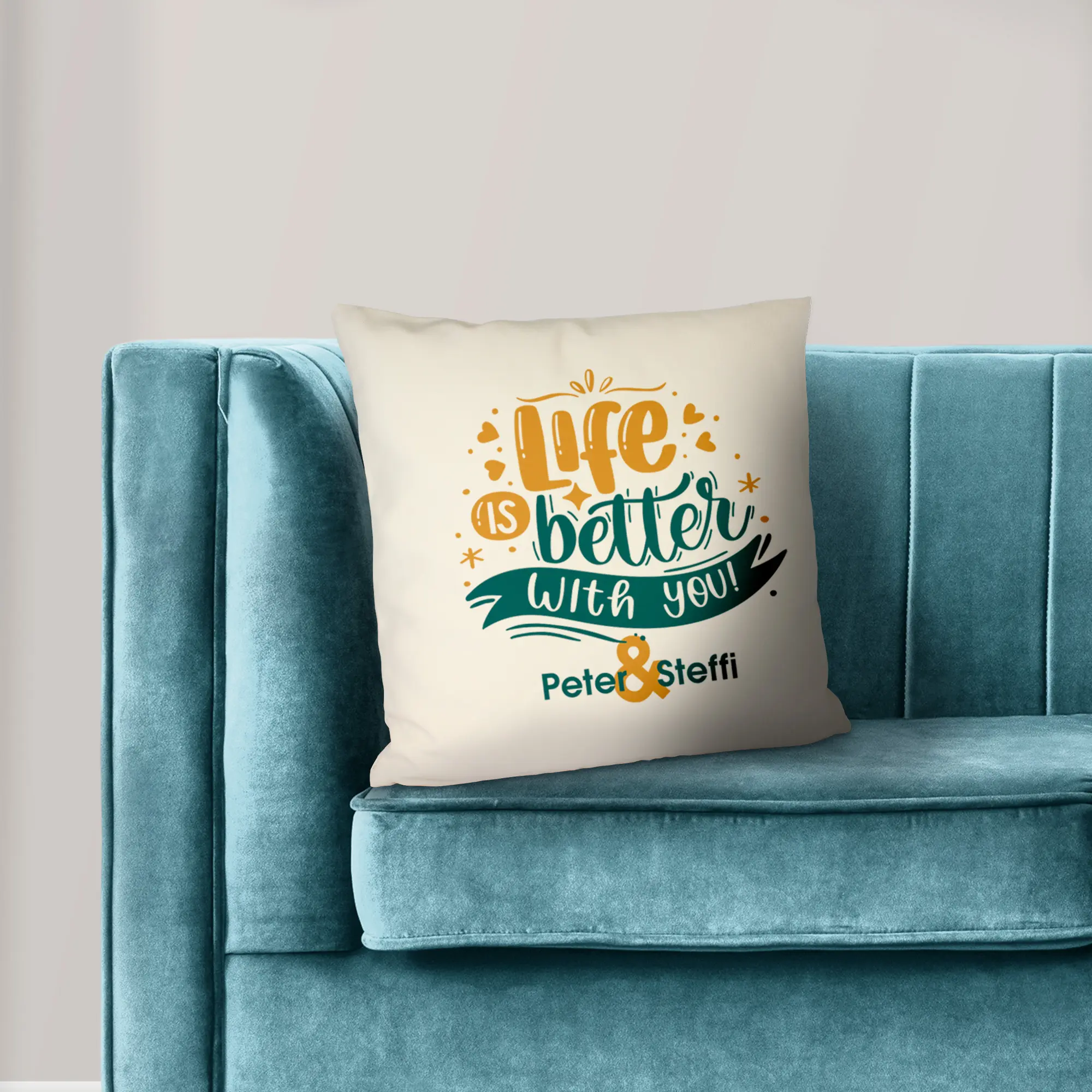 Sublistar® Kissenbezug naturfarben mit Leinenhaptik aus 100% Polyester, Größe 40 x 40 cm