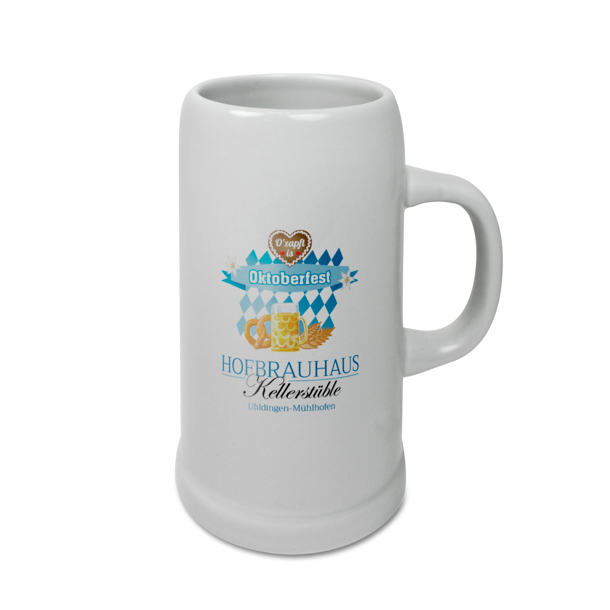 Beer Mug Upper Class BAVARIA 1.000 ml, colour grey without lid, 6  pcs./carton