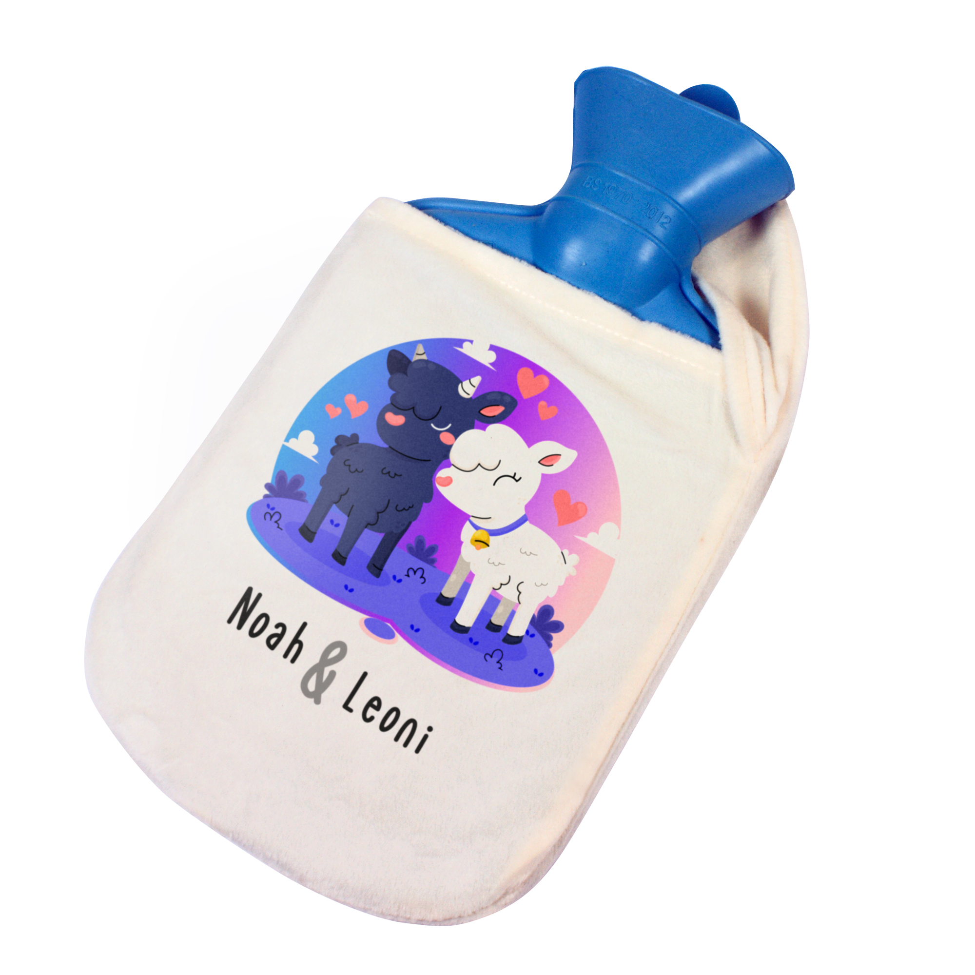 Sublistar® Wärmflasche Hellblau, inkl. Bedruckbarer Hülle, Größe 310 x 170 mm