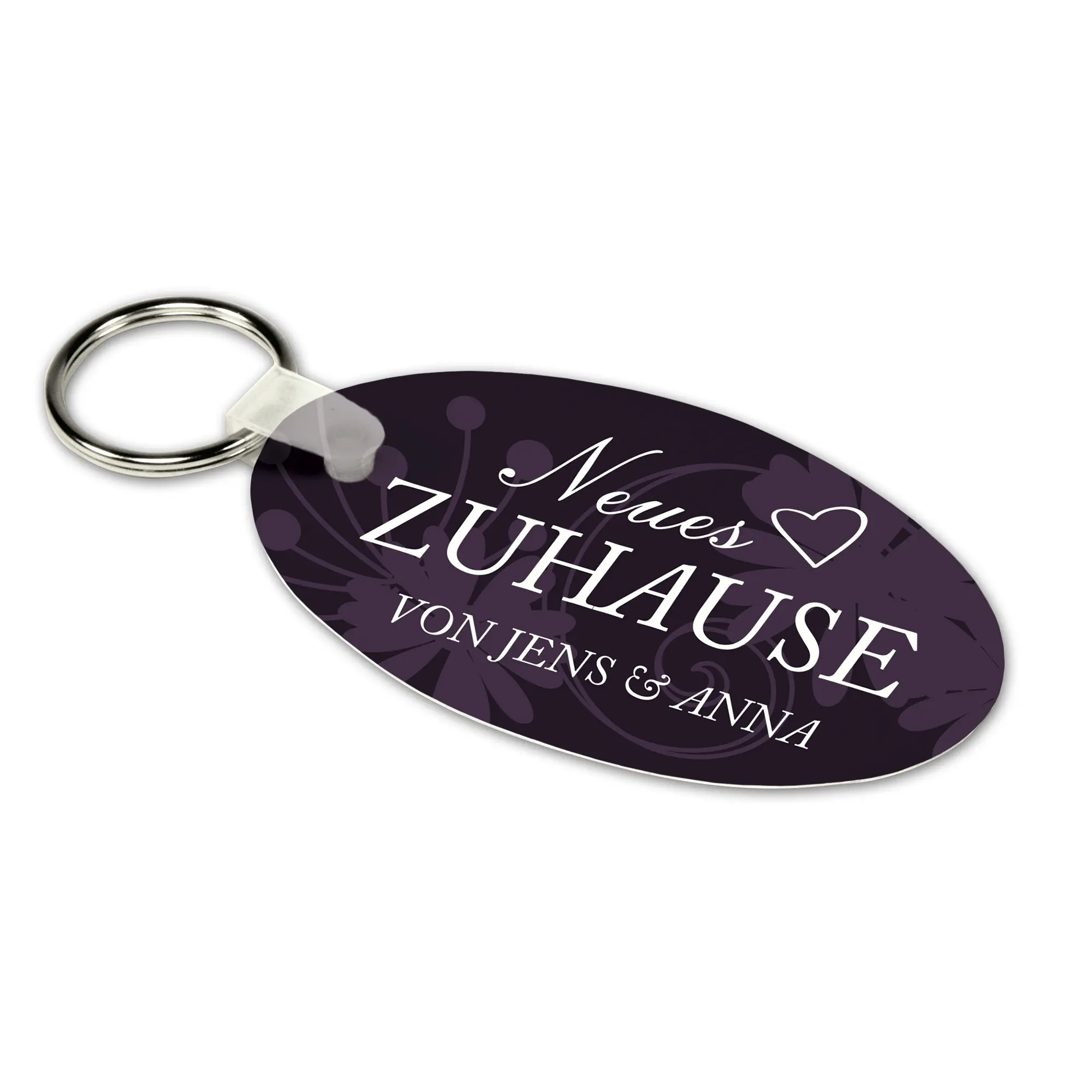 UNISUB Alu-Schlüsselanhänger weiß Oval, Größe 34 x 63 x 1 mm, beidseitig bedruckbar