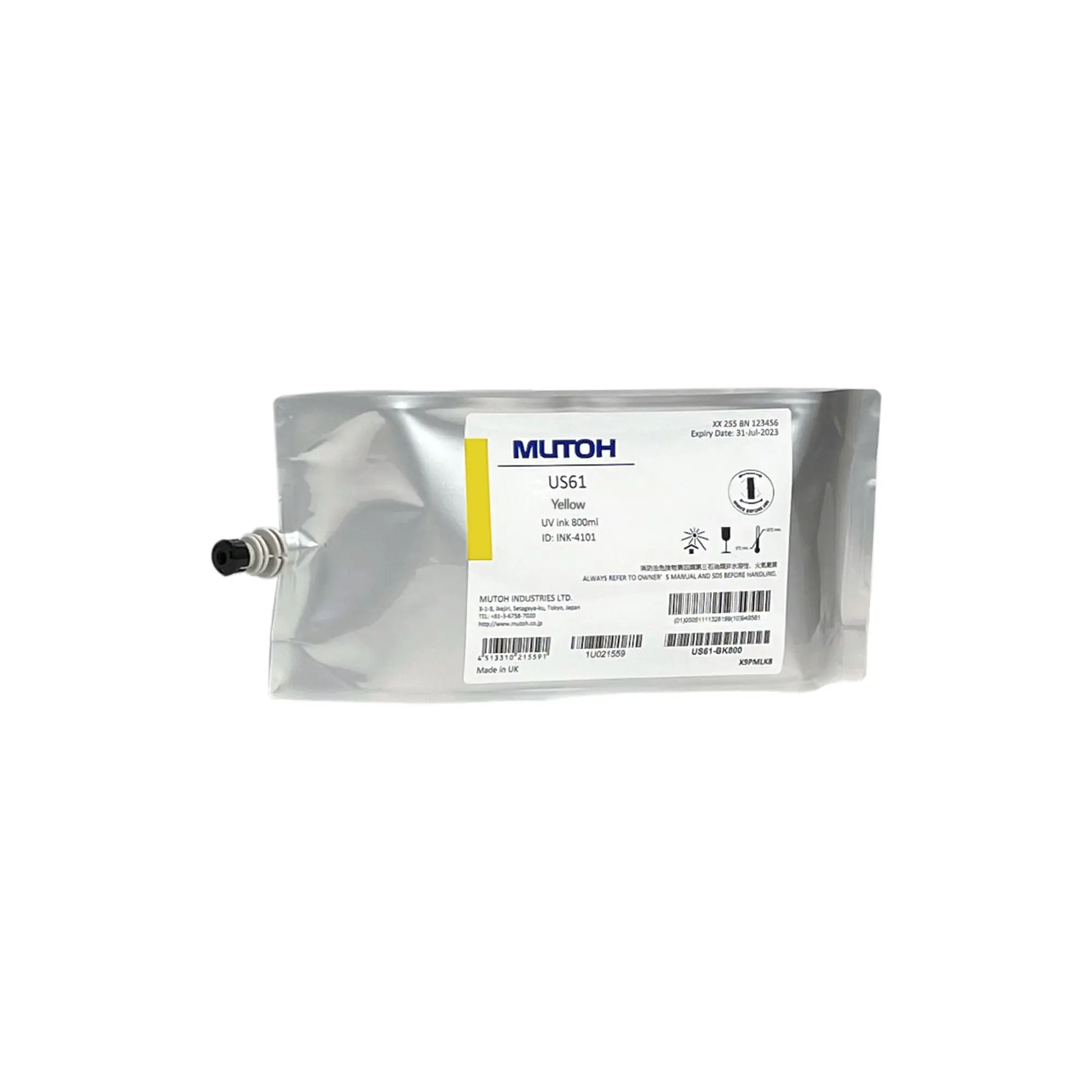 US61 Flex LED UV Ink, various colours, 800 ml ink pack