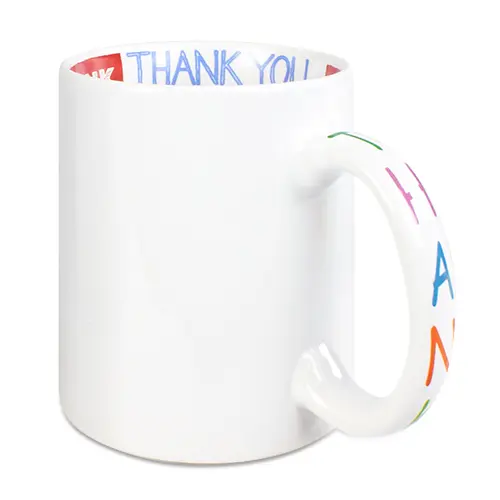 Keramik-Mottotasse 11oz weiß, mit Innendruck, div. Motive