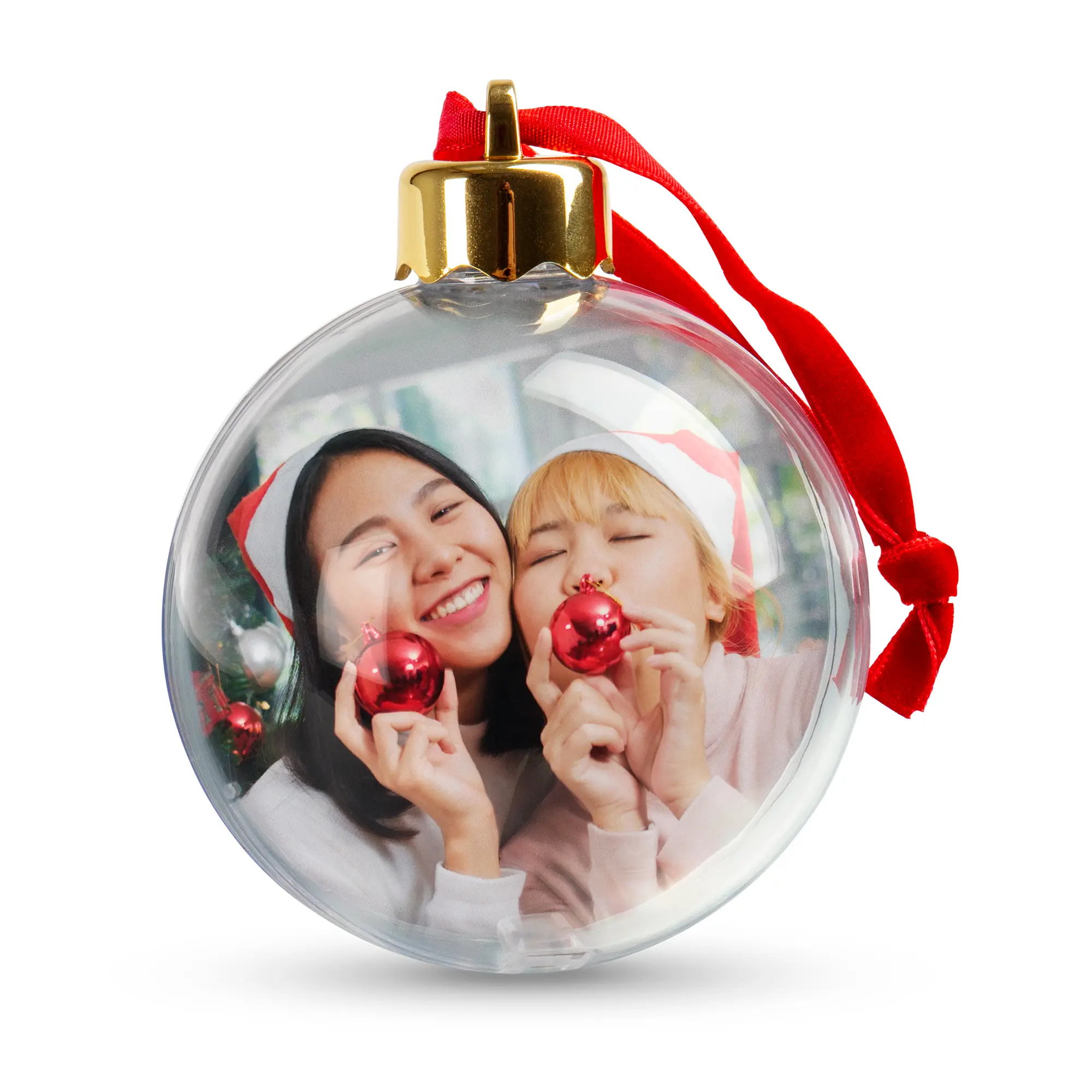 Foto-Christbaumkugel für 2 Fotos, Größe Ø 78 mm, 12 St./Pack, 72 St./Karton