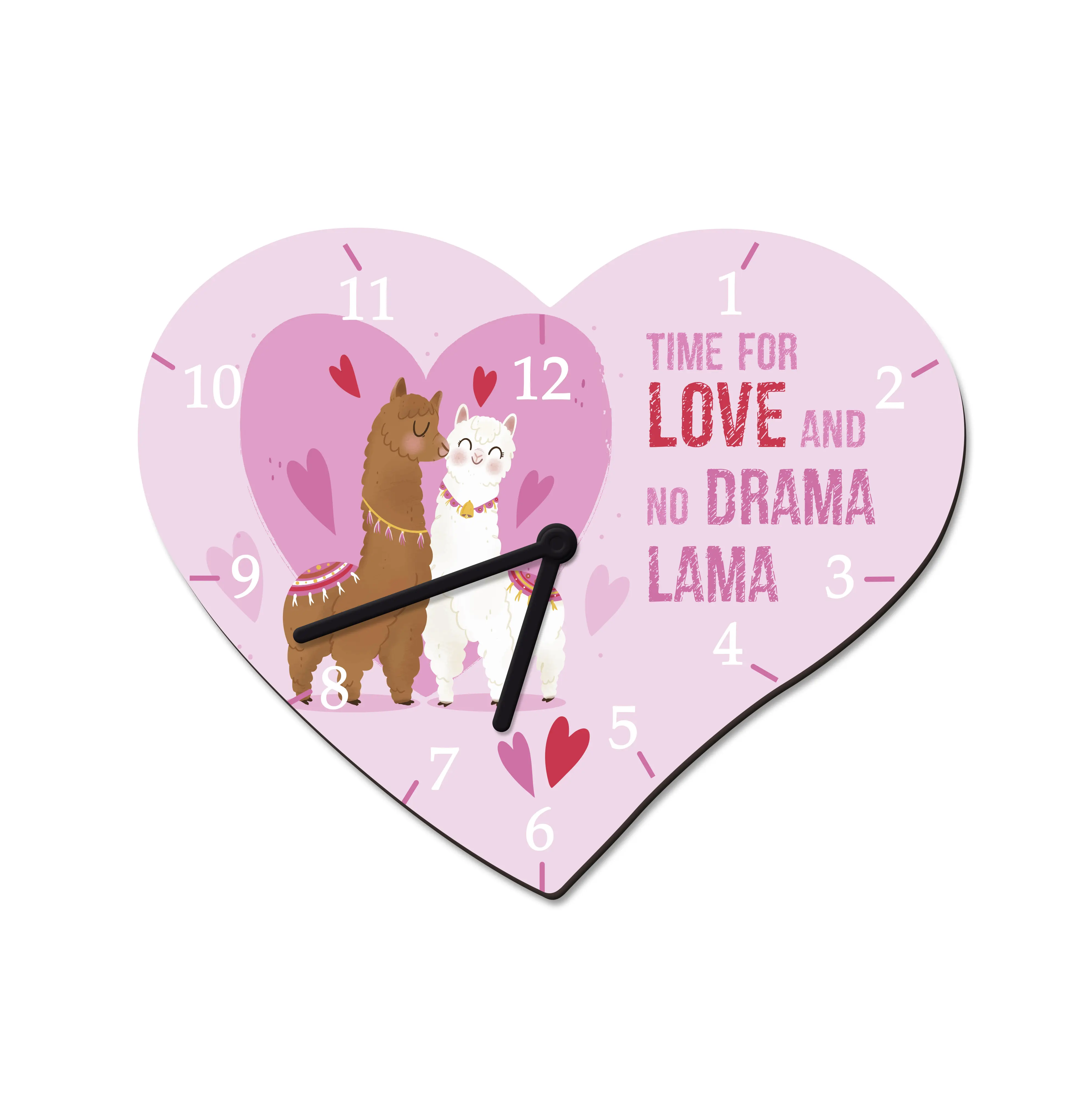 Hartfaser-Wanduhr Herzform, div. Ausführungen