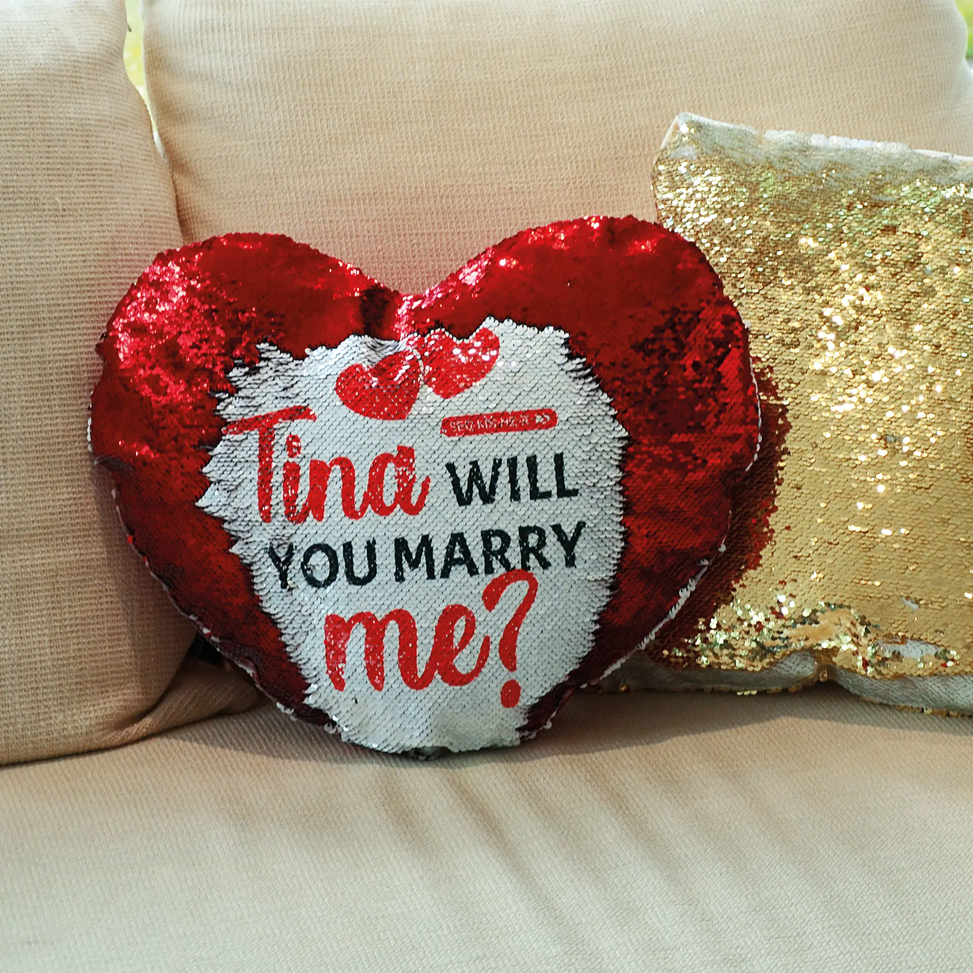 Pailletten-Kissenbezug, div. Farben und div. Größen