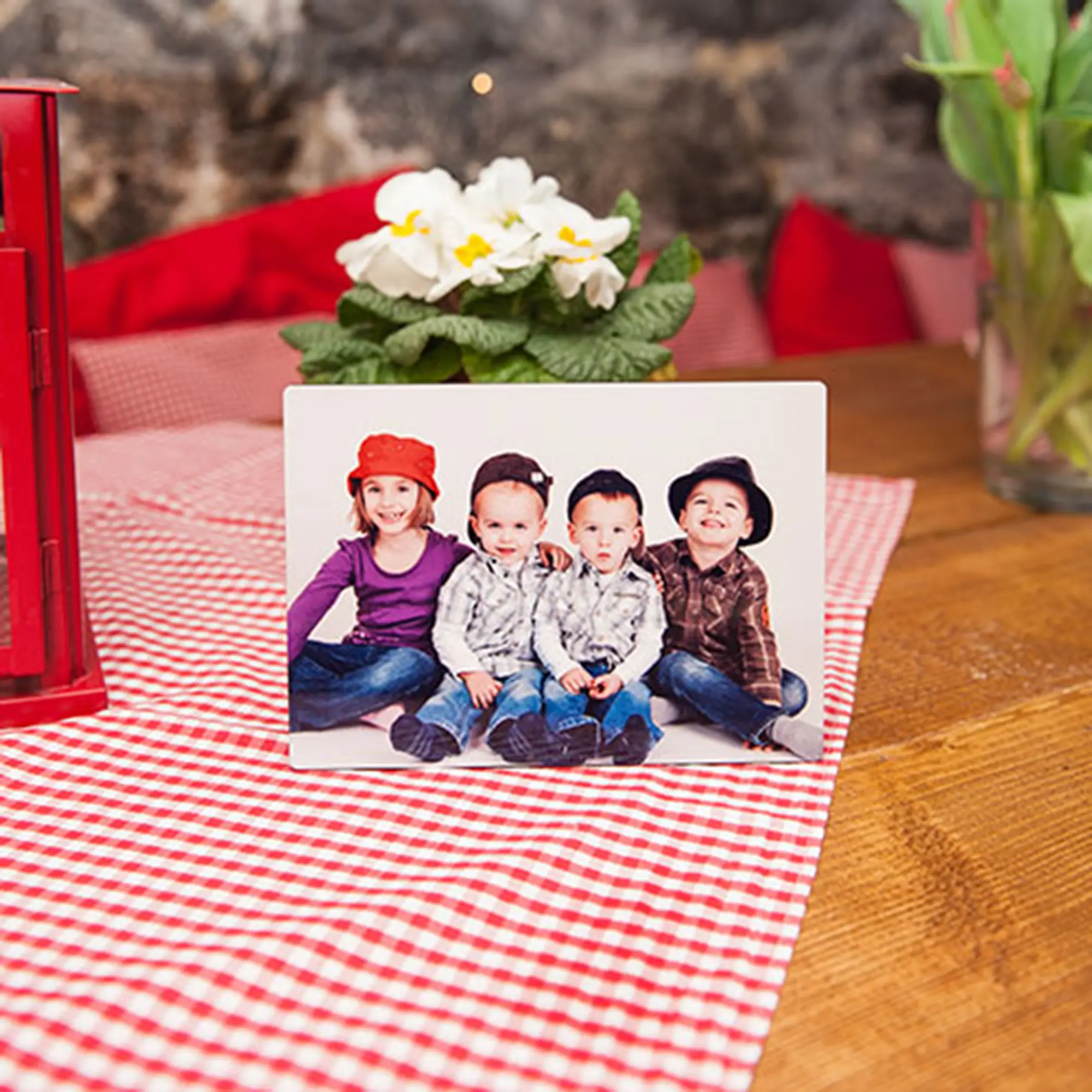 ChromaLuxe Hartfaser Fotopaneel, 127 x 178 x 6 mm, Mit Kickstand, Farbe Weiß-glänzend