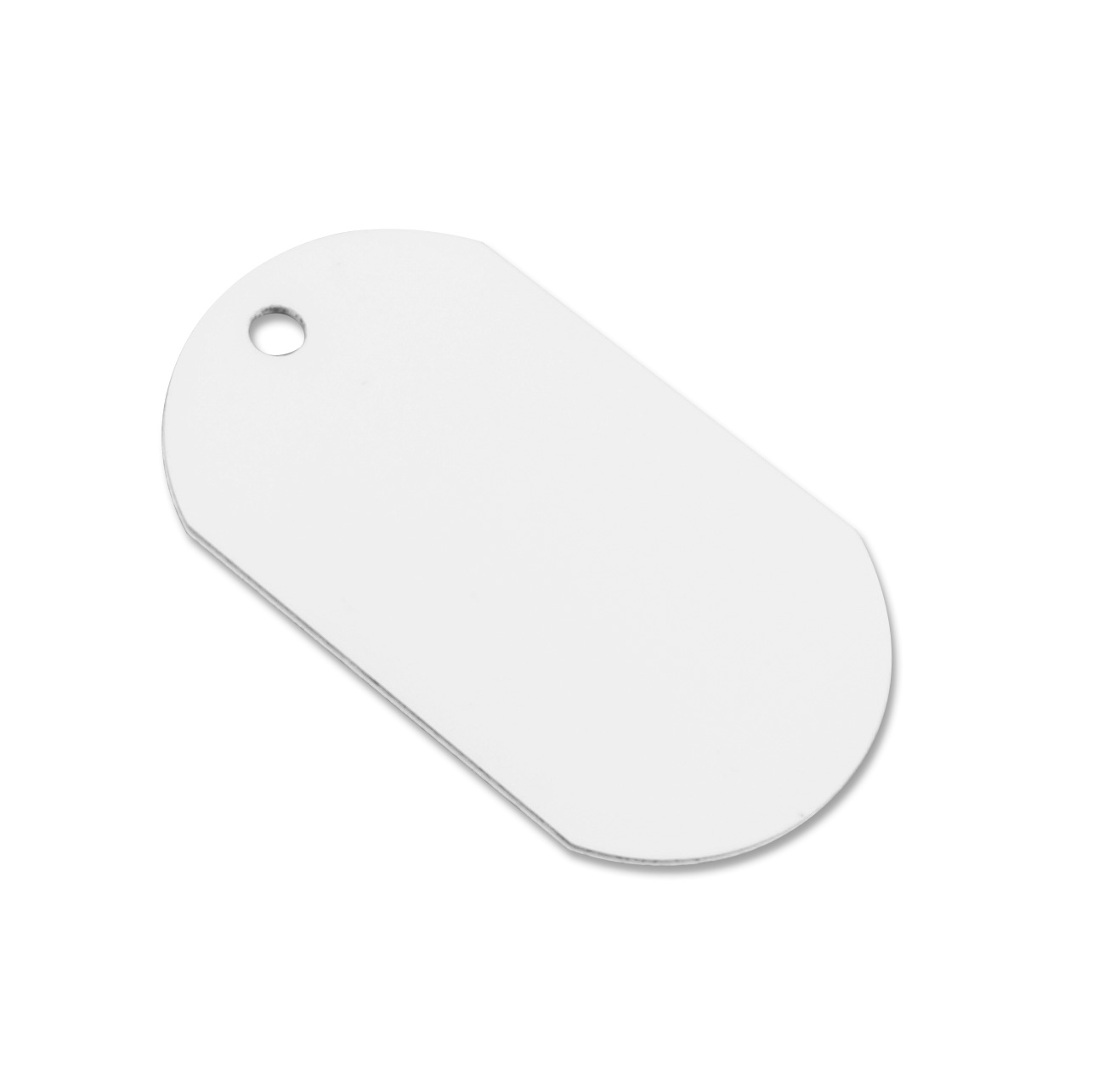 UNISUB Pendentif aluminium blanc brillant, 30 x 50 mm,  imprimable recto-verso, 50 pcs./carton