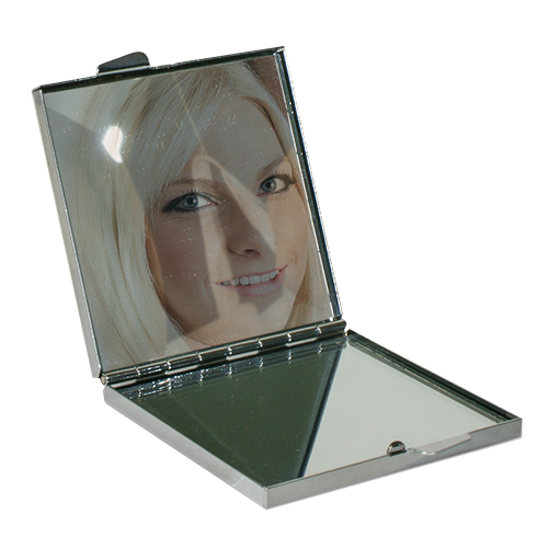 Miroir pour sac à main avec empiècement en aluminium, diverses tailles