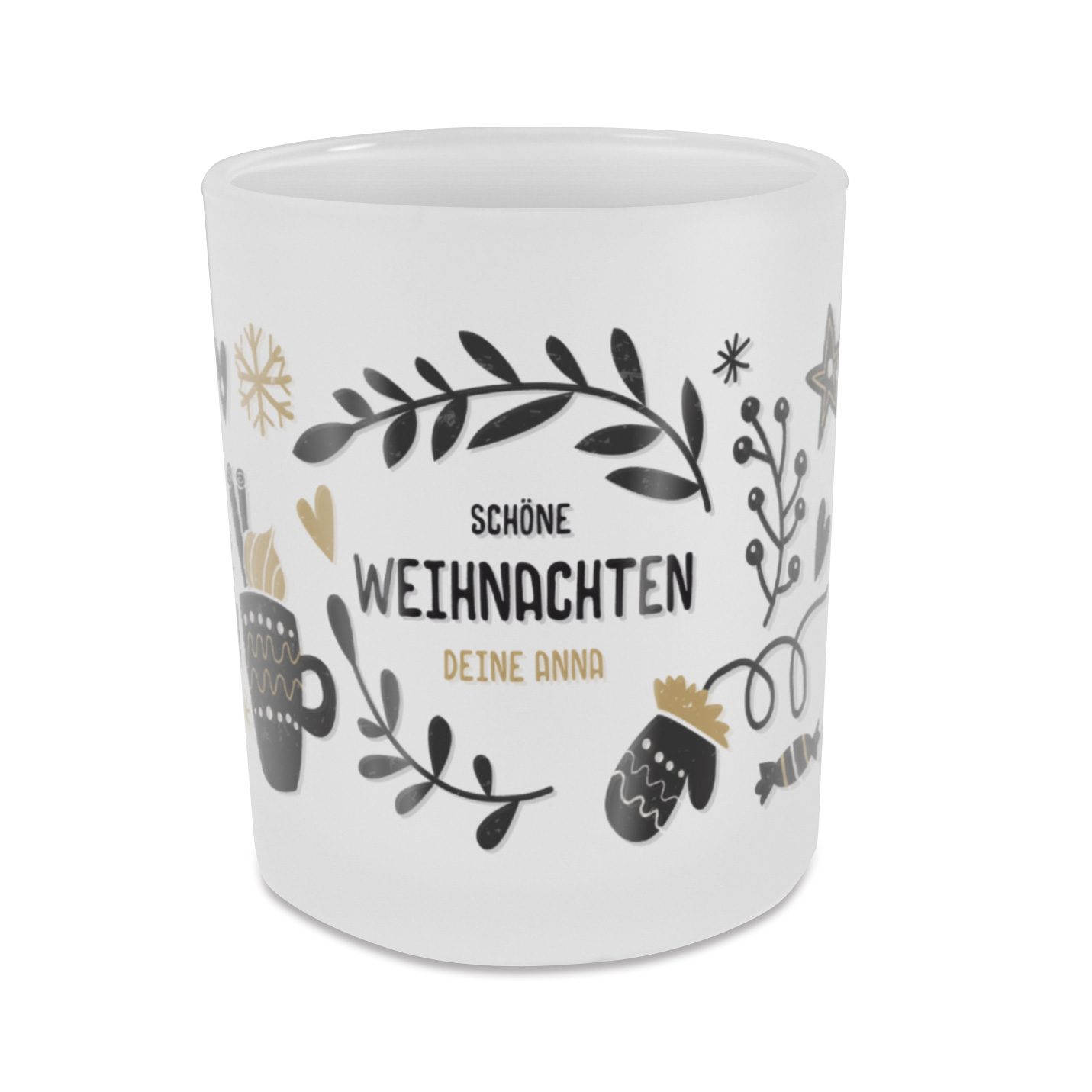 Sublistar® Teelichthalter aus Glas 7oz, außen satiniert