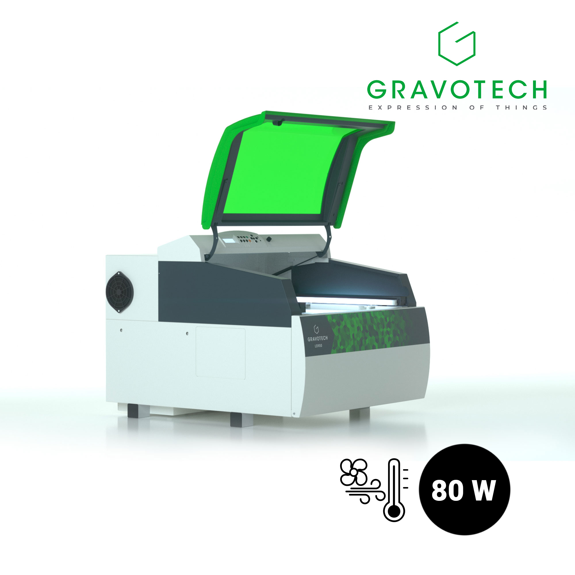 Gravotech LS900 CO2 Lasergravierer, 80 Watt CO2 Laser mit Luftkühlung