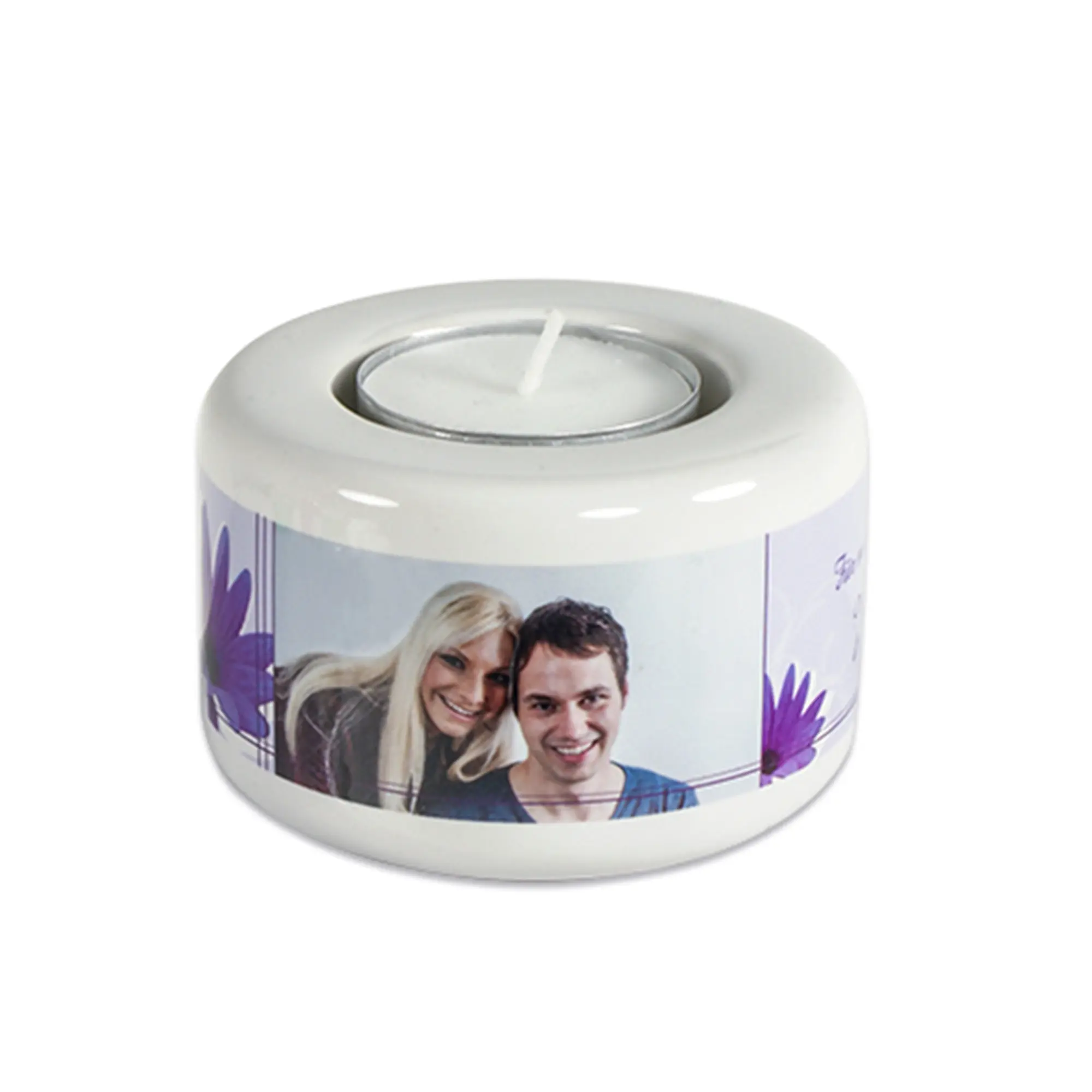 Bougeoir en céramique ou bougie chauffe-plat, couleur blanc crème, Ø 80 mm, hauteur 50 mm, 96 pcs./carton