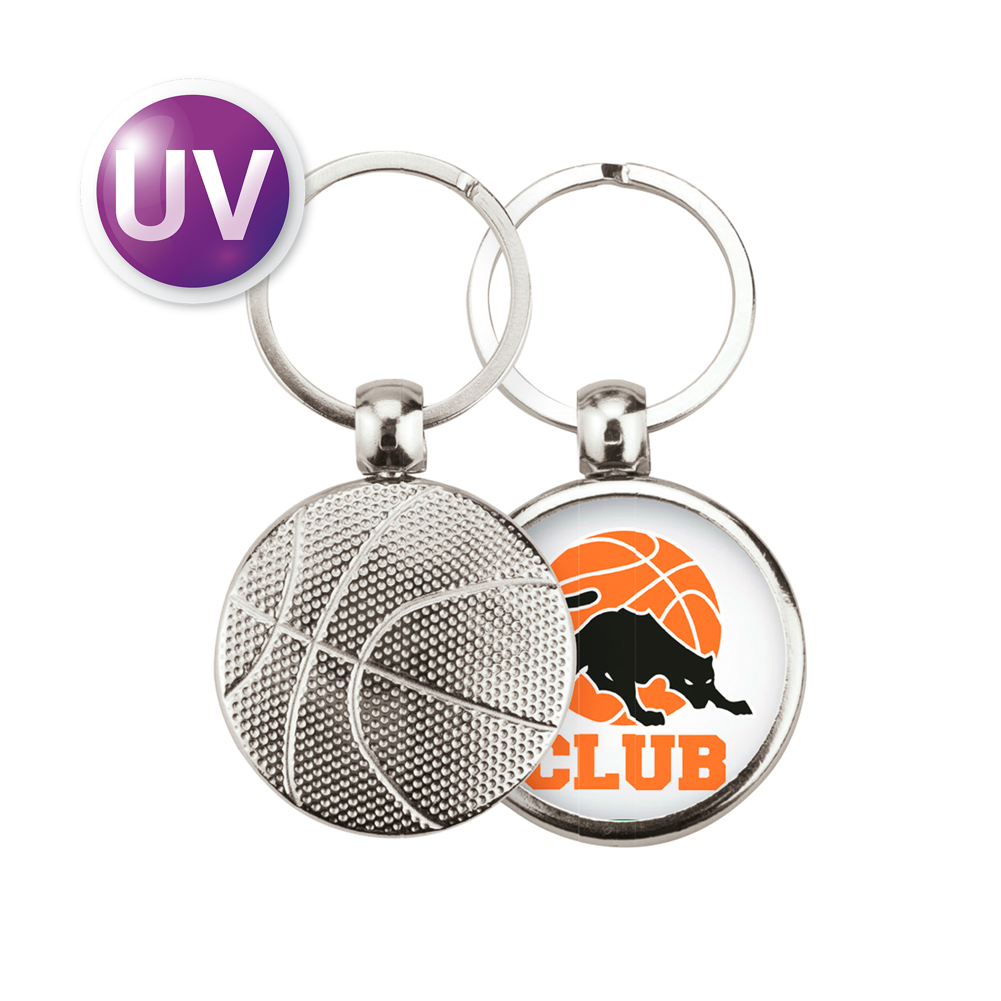 Porte-clés UV de Multiplexx, métal, diverses versions