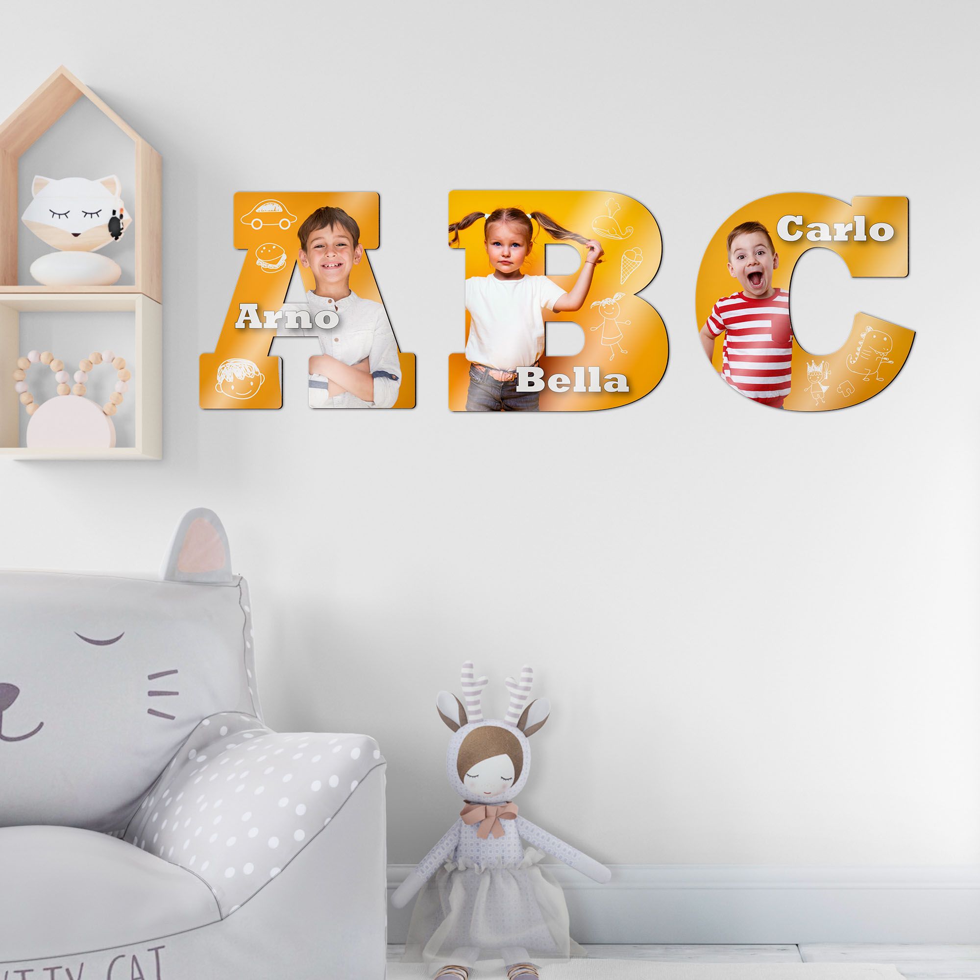 Lettres d’alphabet et caractères spéciaux Sublistar® en MDF, Hauteur 14 cm, 3 mm d'épaisseur, 100 pcs./carton