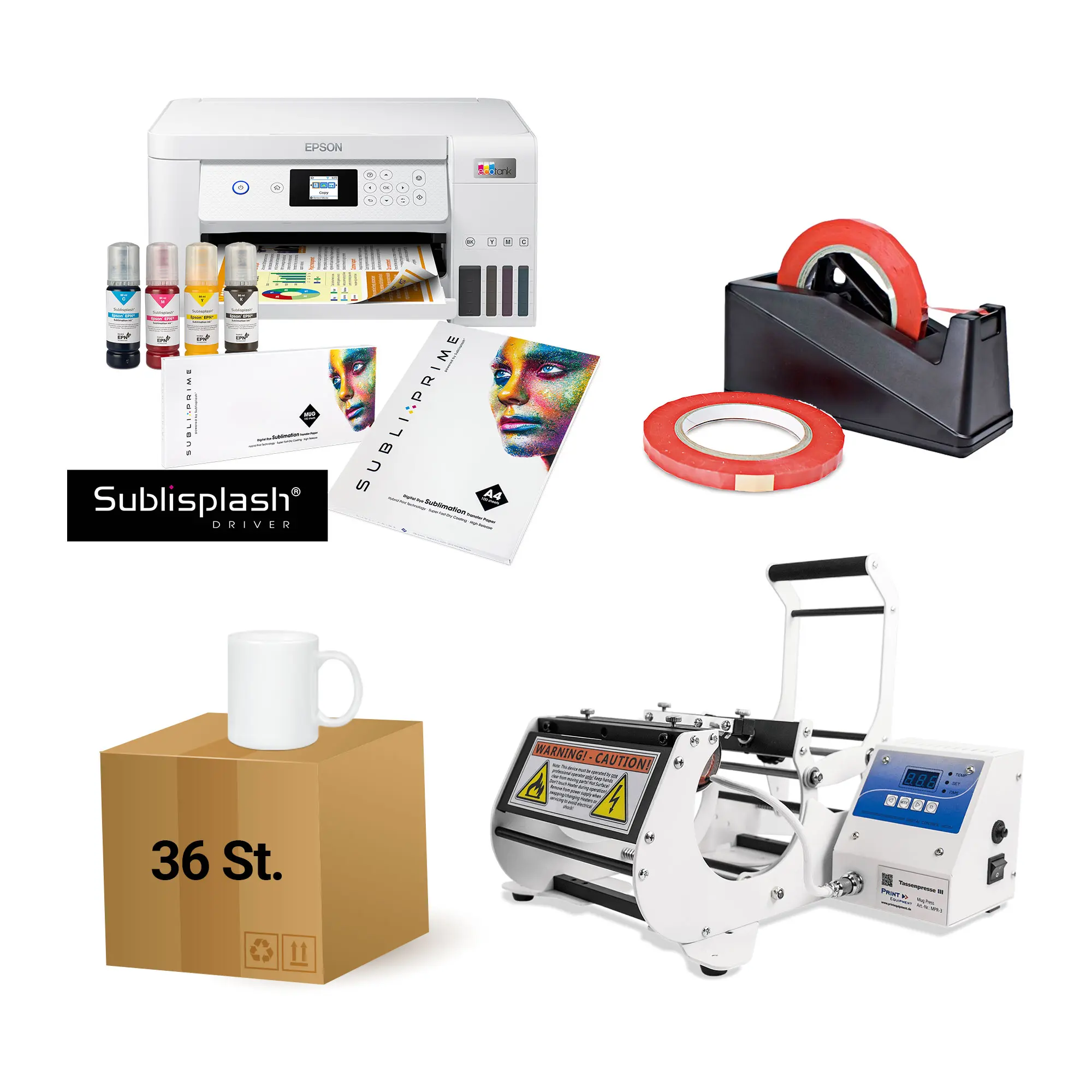 Kit de démarrage de la sublimation pour les débutants, composé de: