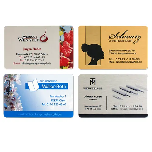 Alu-Visitenkarten 54 x 85 mm, 0,5 mm stark