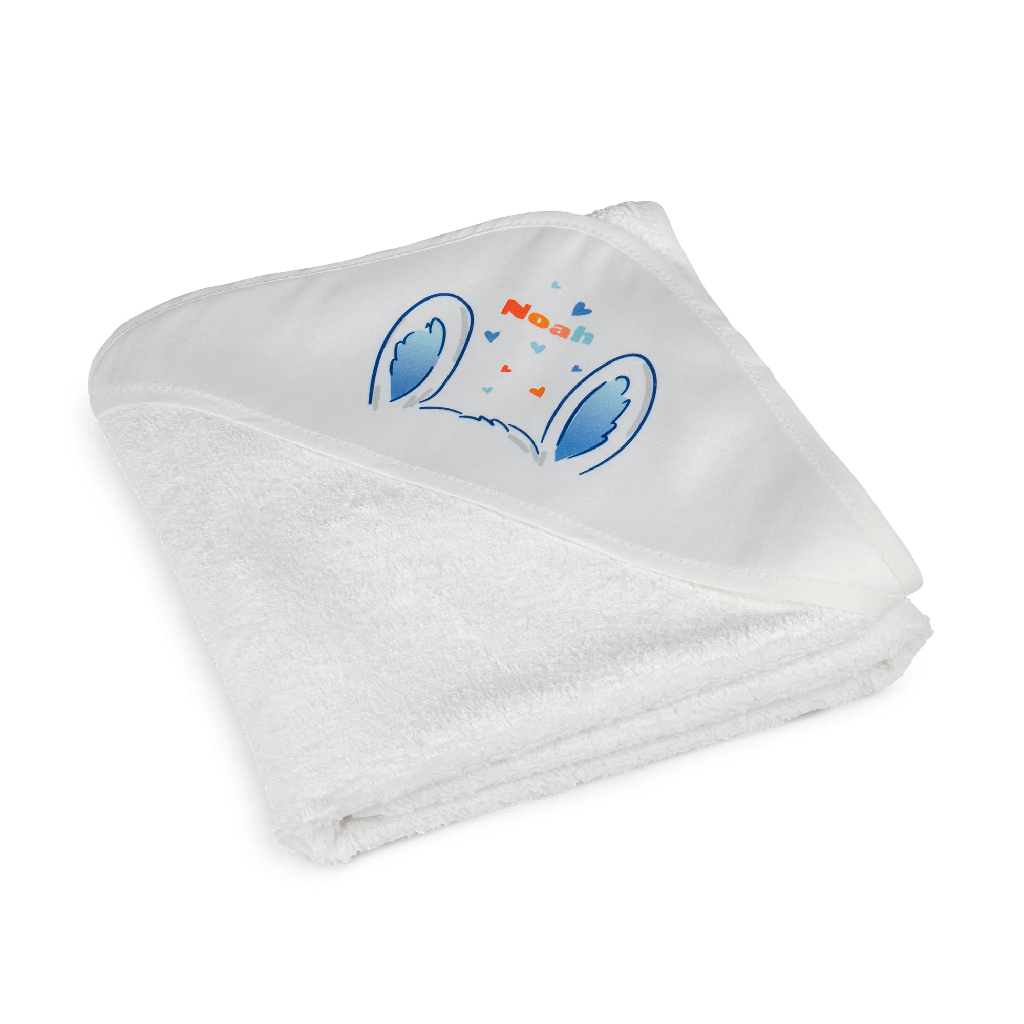 Sublistar® Kinderbadetuch Frottier mit bedruckbarer Kapuze, Farbe Weiß, Größe 80 x 80 cm