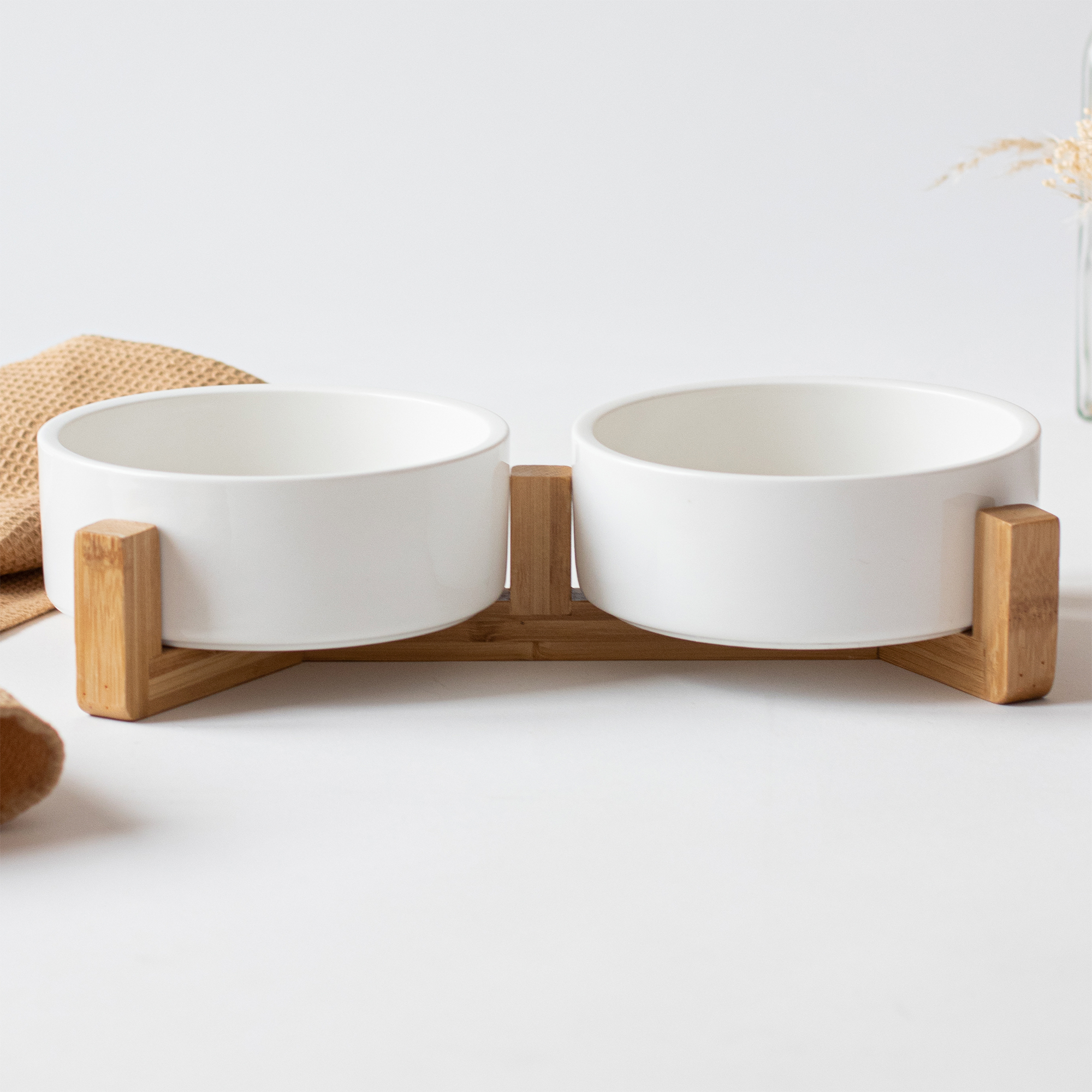 Support en bois de bambou pour bol en céramique KES-180, différentes variantes