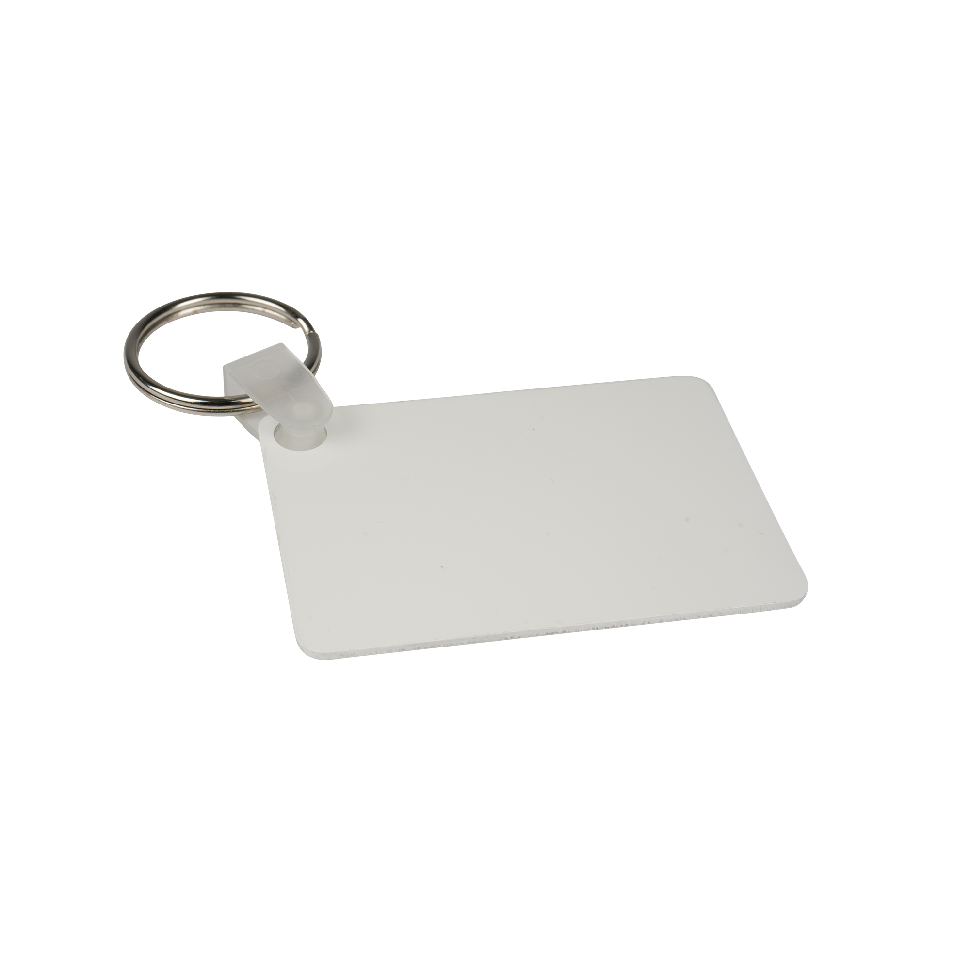 UNISUB Alu-Schlüsselanhänger, weiß-glänzend, Rechteck, Größe 40 x 57 x 1 mm, beidseitig bedruckbar