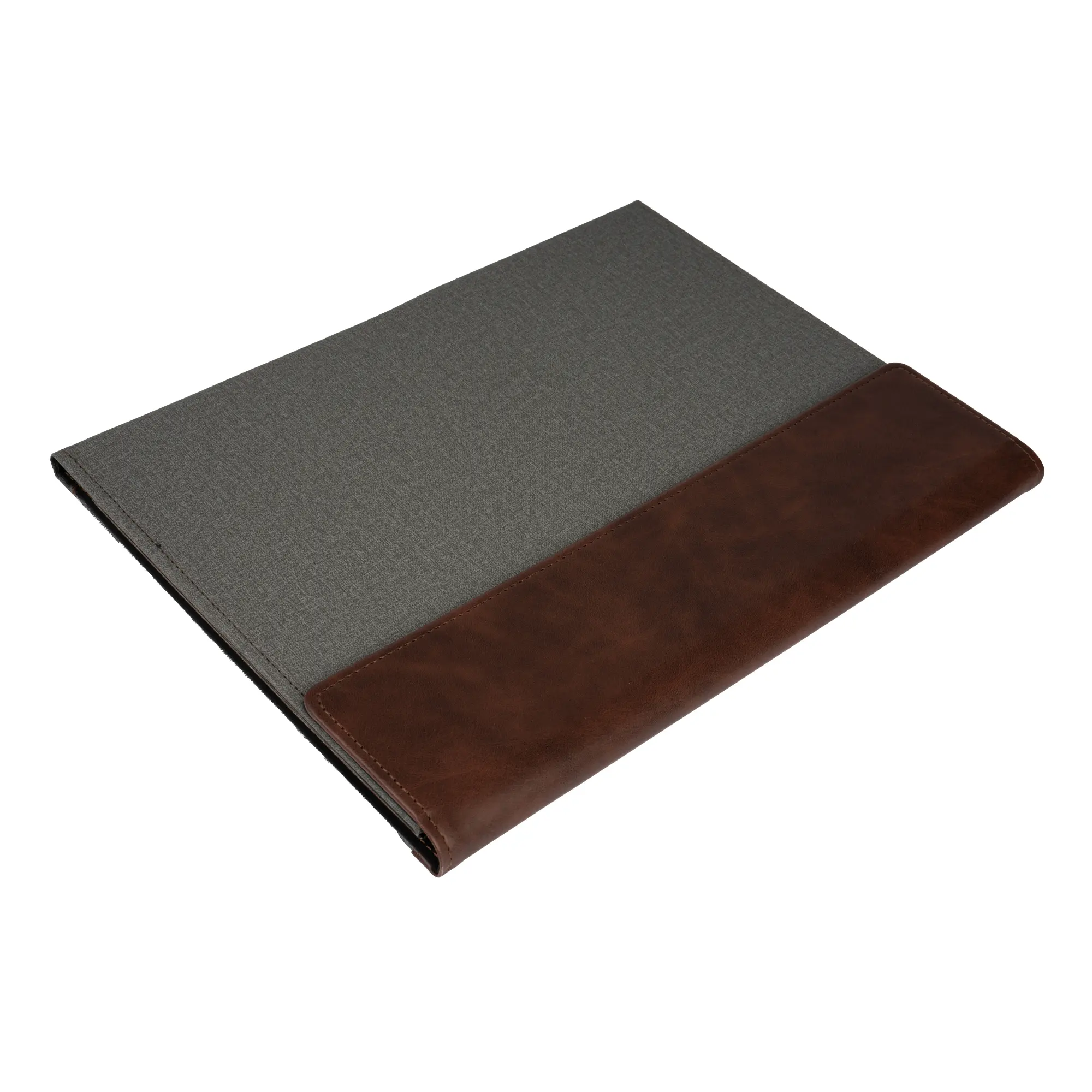 Laser Dokumentenmappe A4 mit Kunstlederklappe inkl. liniertem Block, 240 x 305 mm, Grau/Braun --> Schwarz, 20 St./Karton