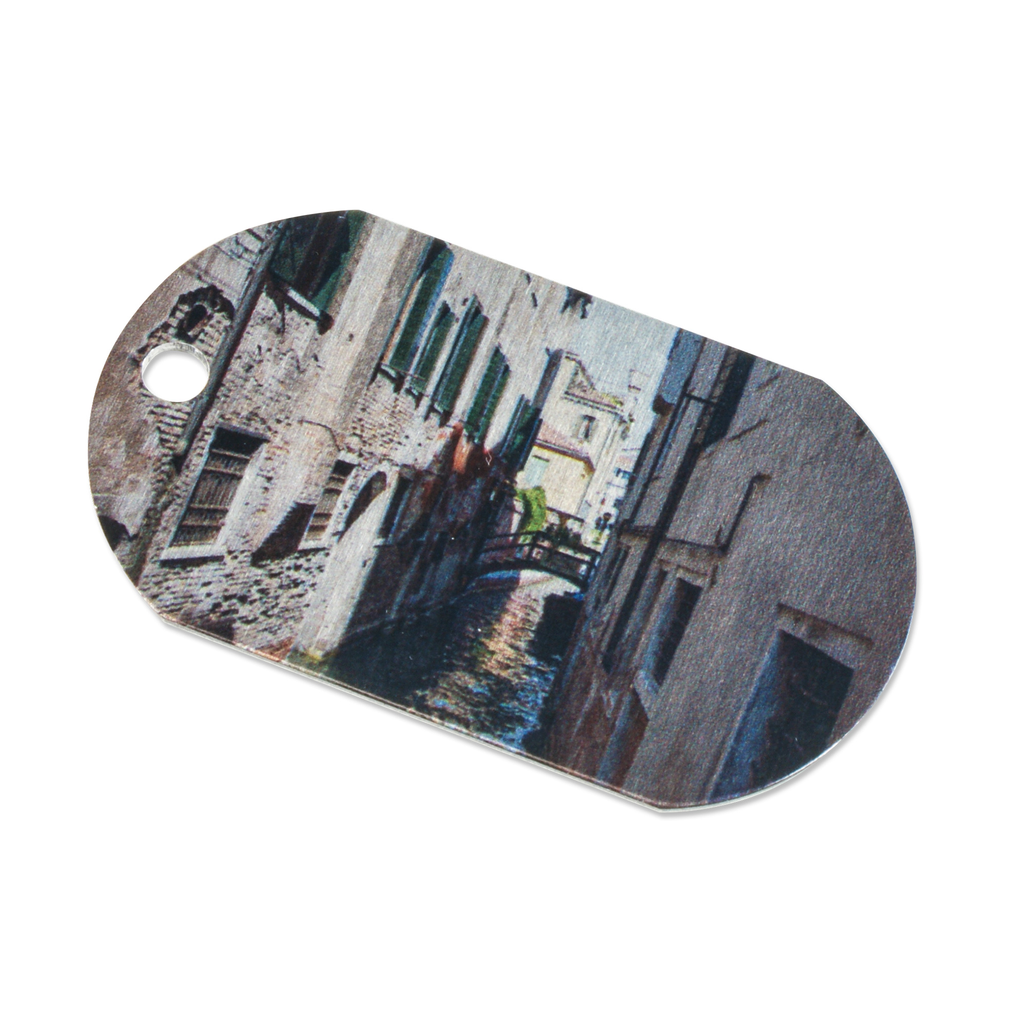 UNISUB Pendentif aluminium blanc brillant, 30 x 50 mm,  imprimable recto-verso, 50 pcs./carton