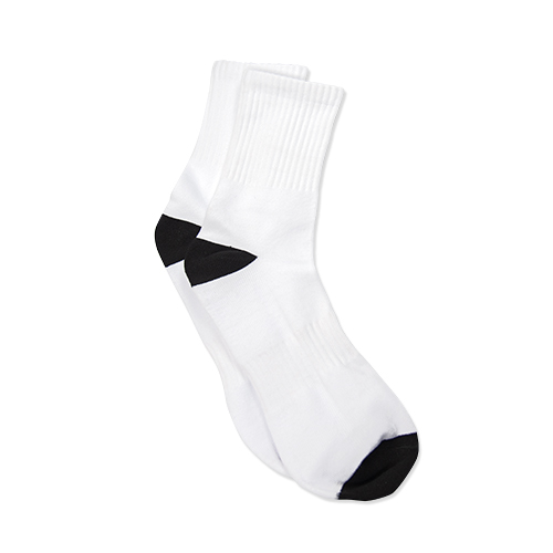 Chaussettes courtes blanches - noires, diverses tailles