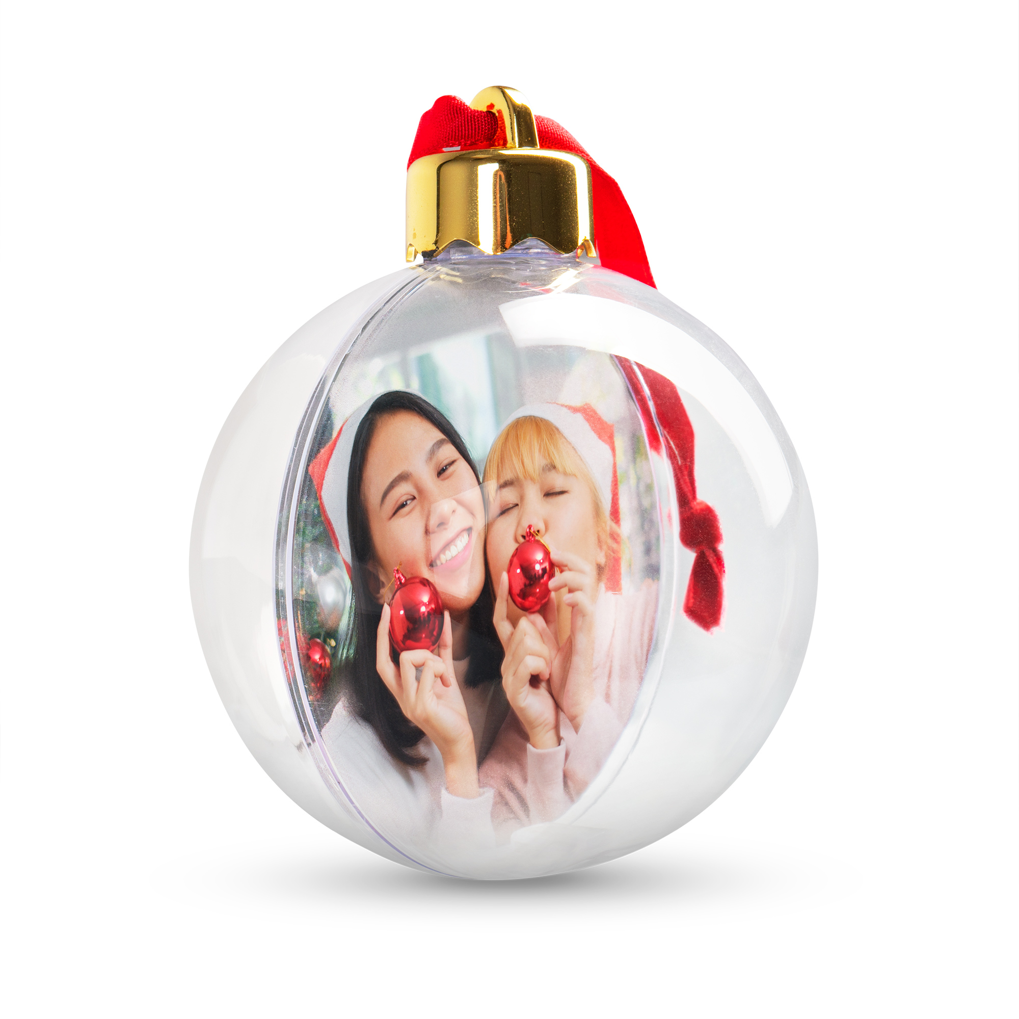 Foto-Christbaumkugel für 2 Fotos, Größe Ø 78 mm, 12 St./Pack, 72 St./Karton