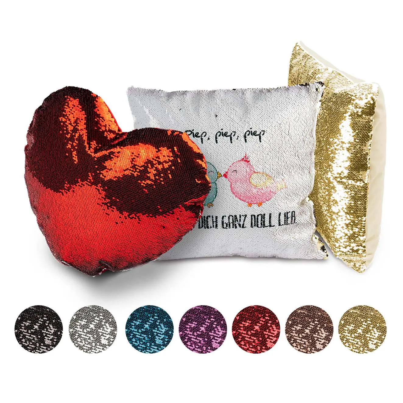 Pailletten-Kissenbezug, div. Farben und div. Größen