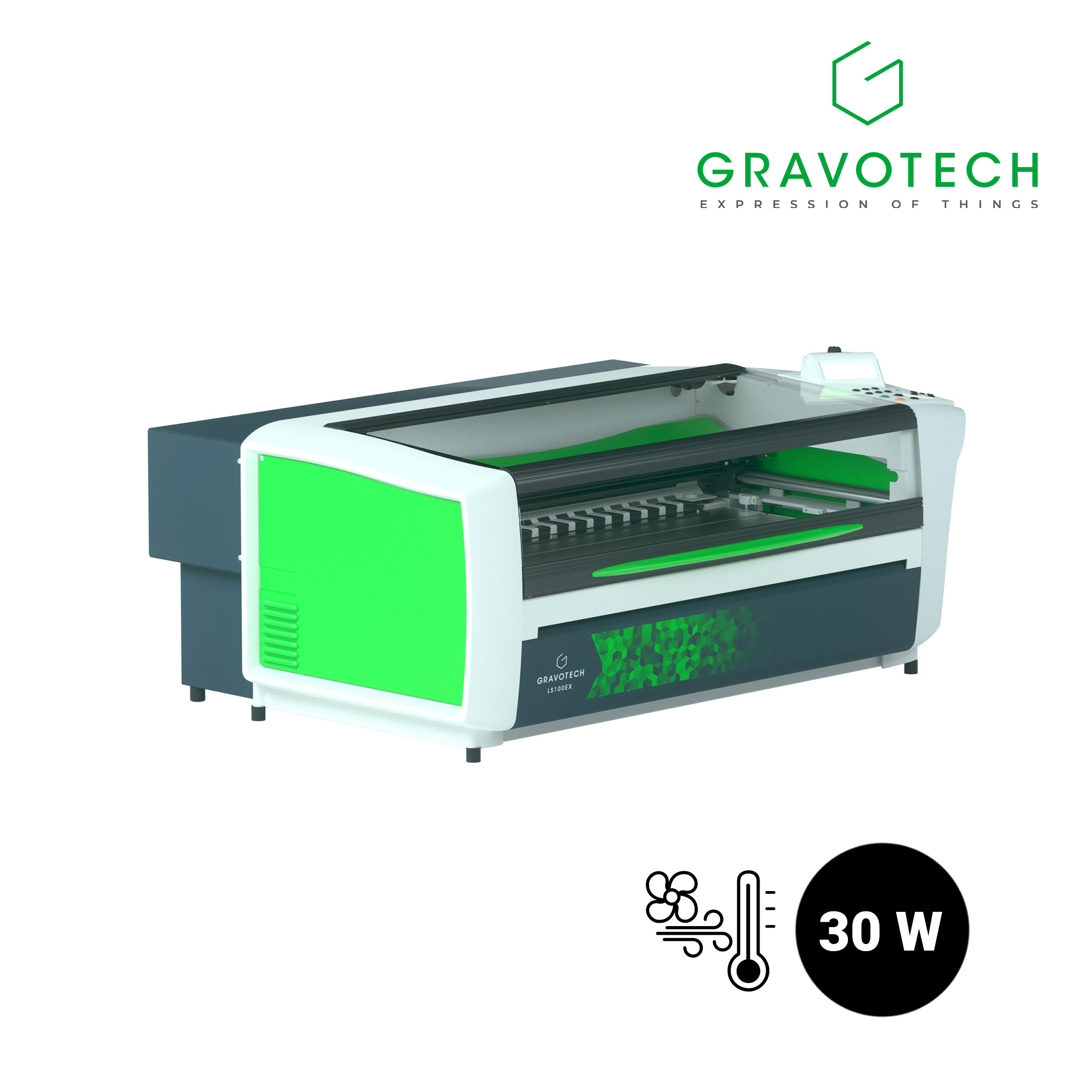 Gravotech LS100EX CO2 Lasergravierer, 30 Watt CO2 Laser mit Luftkühlung