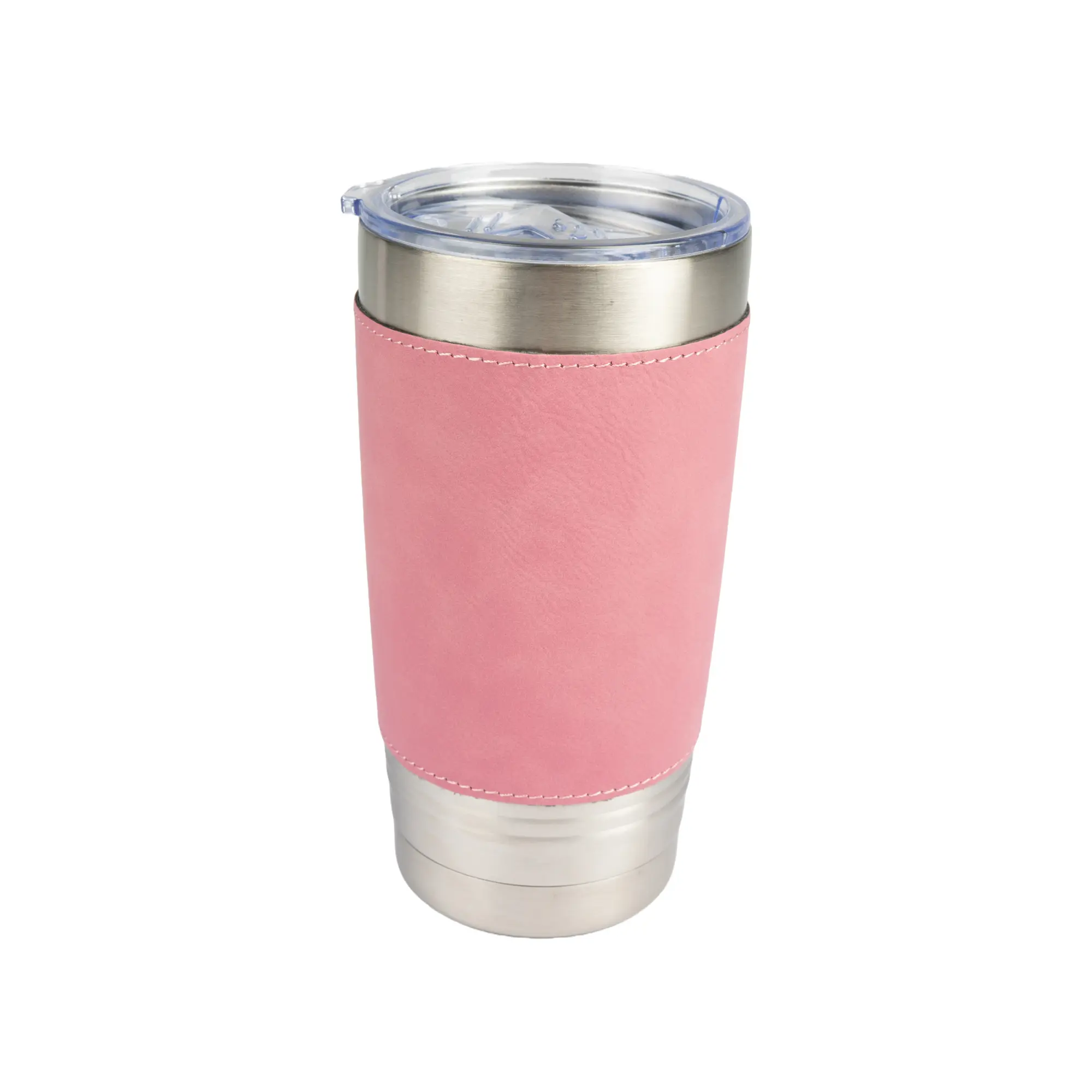Laser Edelstahl-Tumbler 590 ml mit Kunstleder Ø 90 mm, Höhe 175 mm, div. Farben