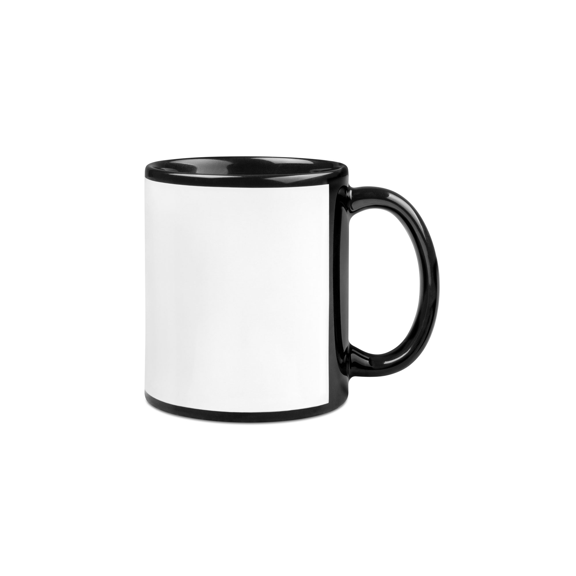 Black Ceramic Mug NORA 11oz, SunCoating®, with white printing area 195 x 86 mm, 12 pcs/layer, 36 pcs/carton