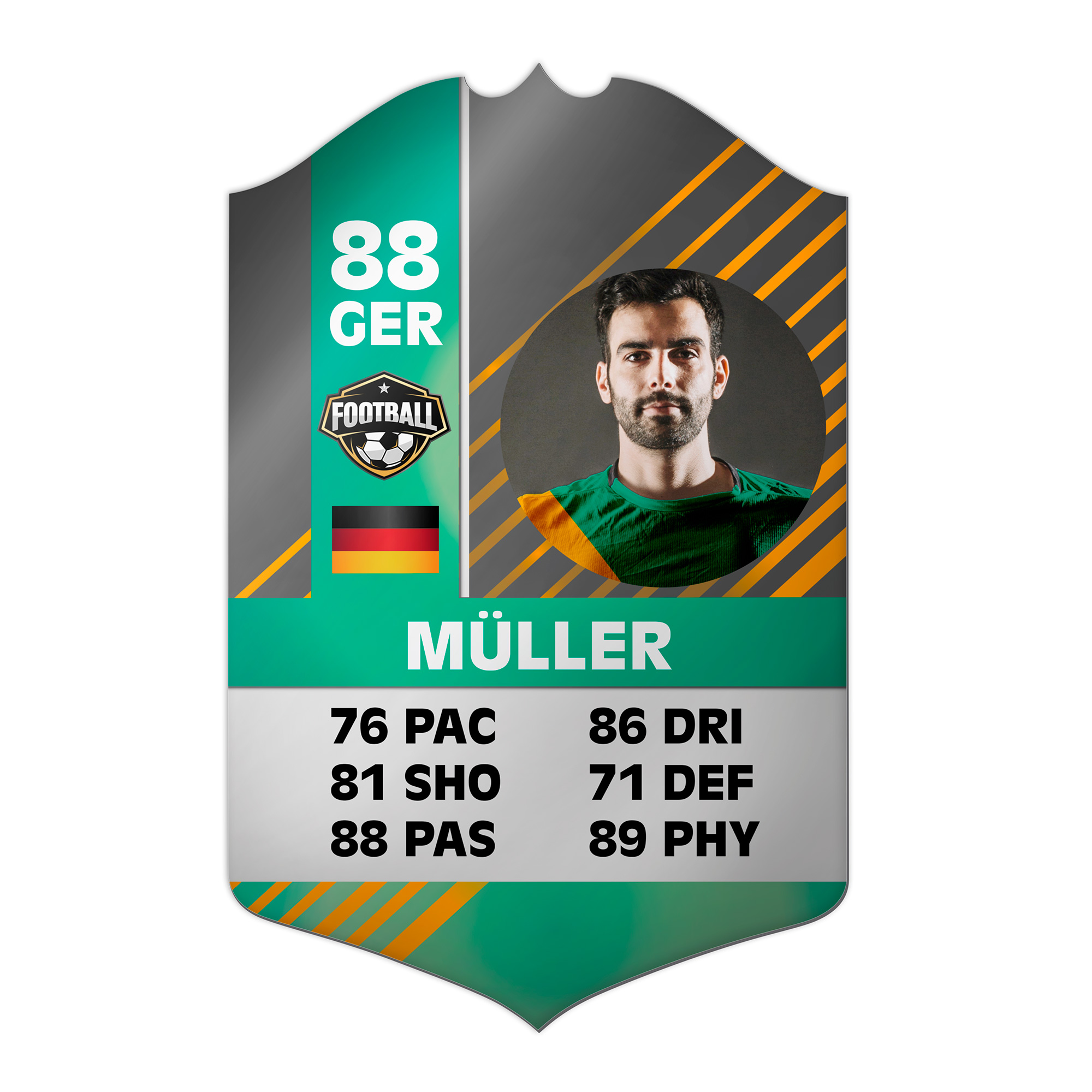 Carte de joueur en carton dur Sublistar®, diverses tailles