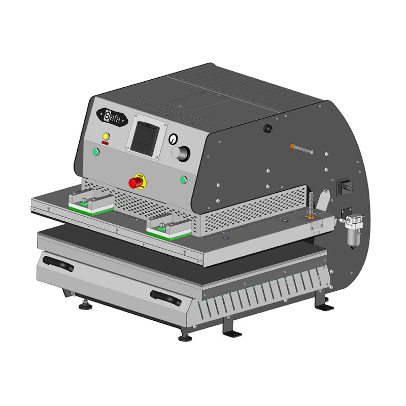 SEFA Presse à transfert grand format pneumatique SLIDE-865, surface de transfert 85 x 65 cm, 32A / 400V