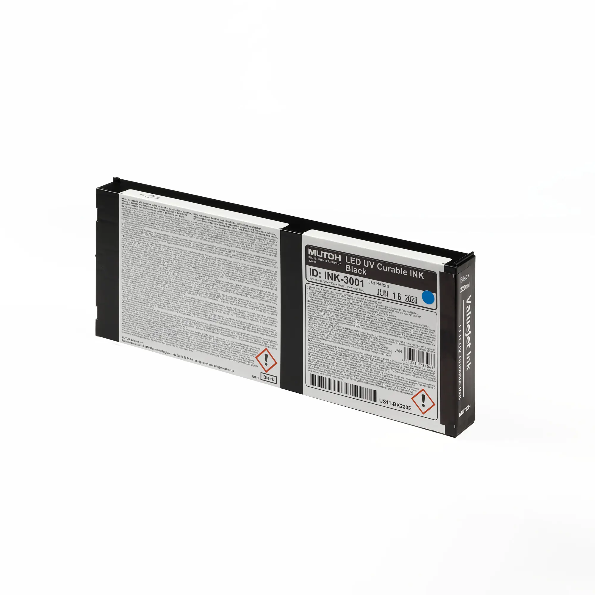 US11 Flex LED UV Ink, various colours, 220 ml cartridge