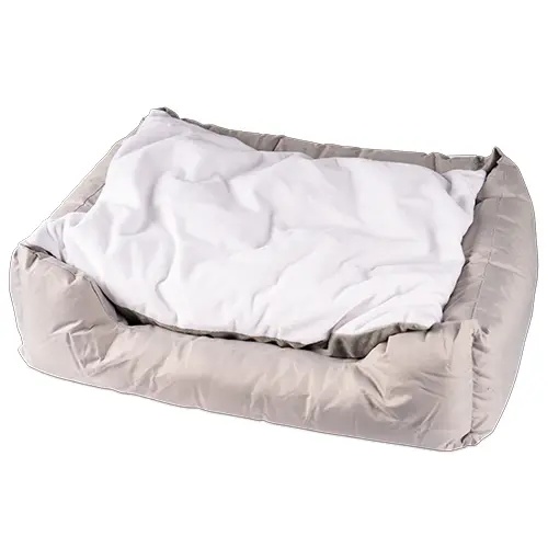 Tierbett grau, mit bedruckbarem Kissen weiß, Größe 65 x 55 cm, 1 St./Pack, 15 St./Karton