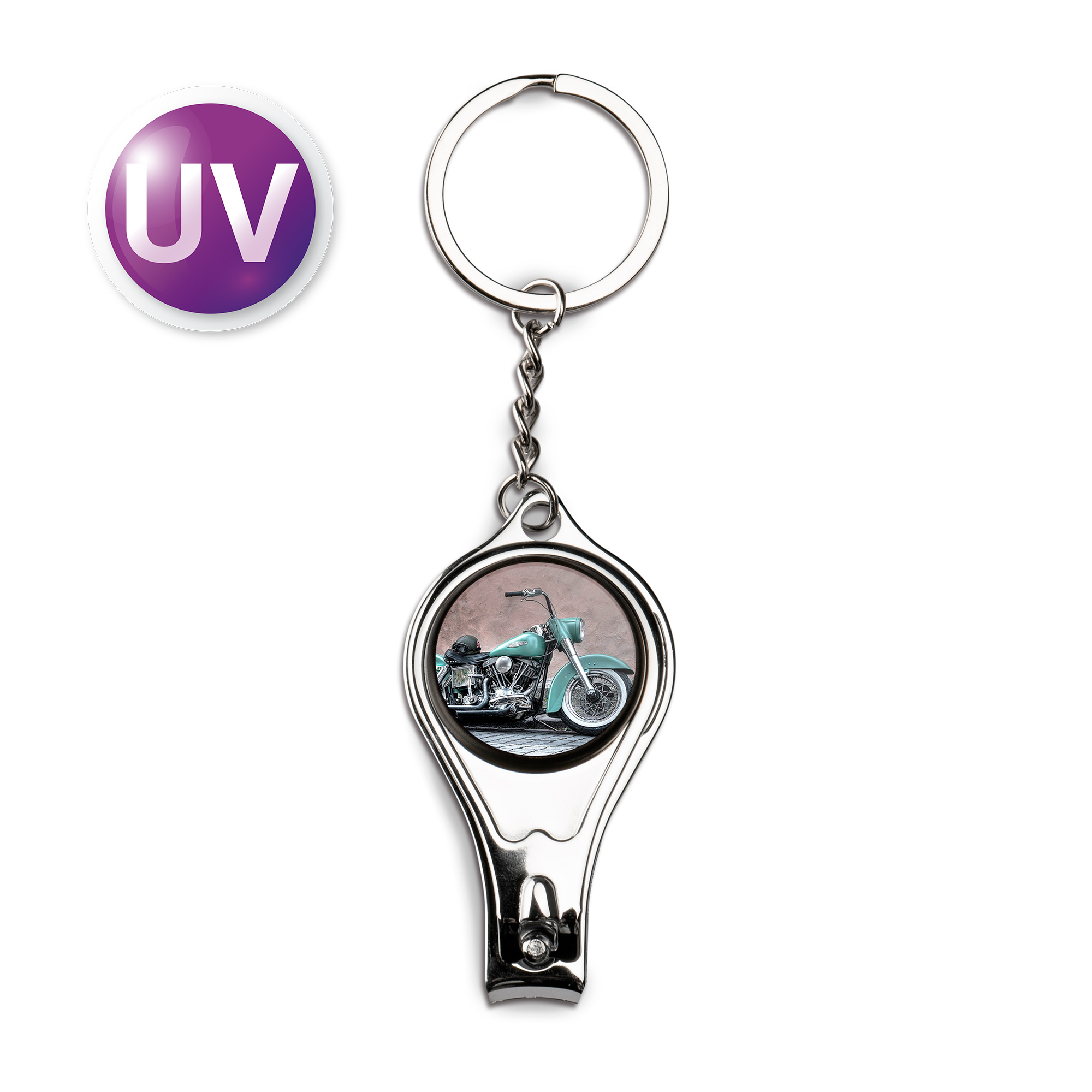 Porte-clés UV de Multiplexx, métal, diverses versions
