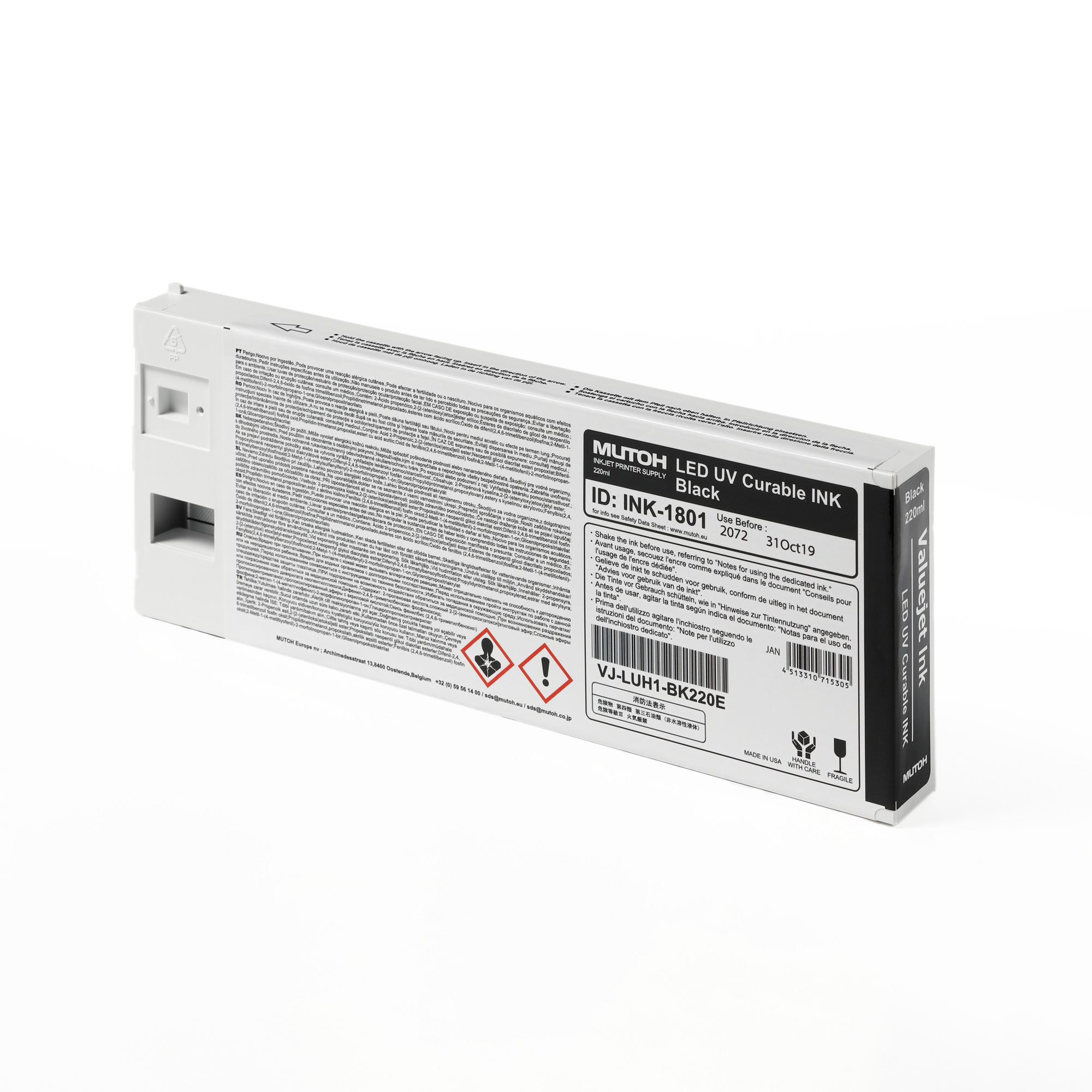 UH21 Hard LED UV Ink, diverses couleurs, cartouche de 220 ml