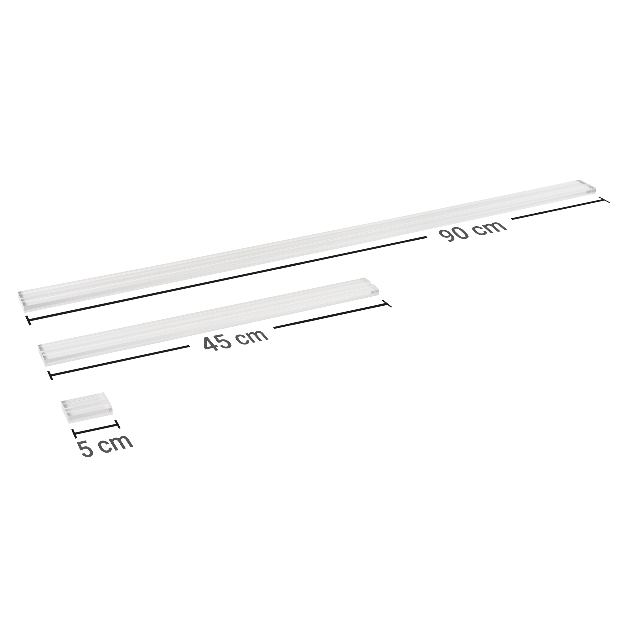 Support acrylique avec fente, diverses versions