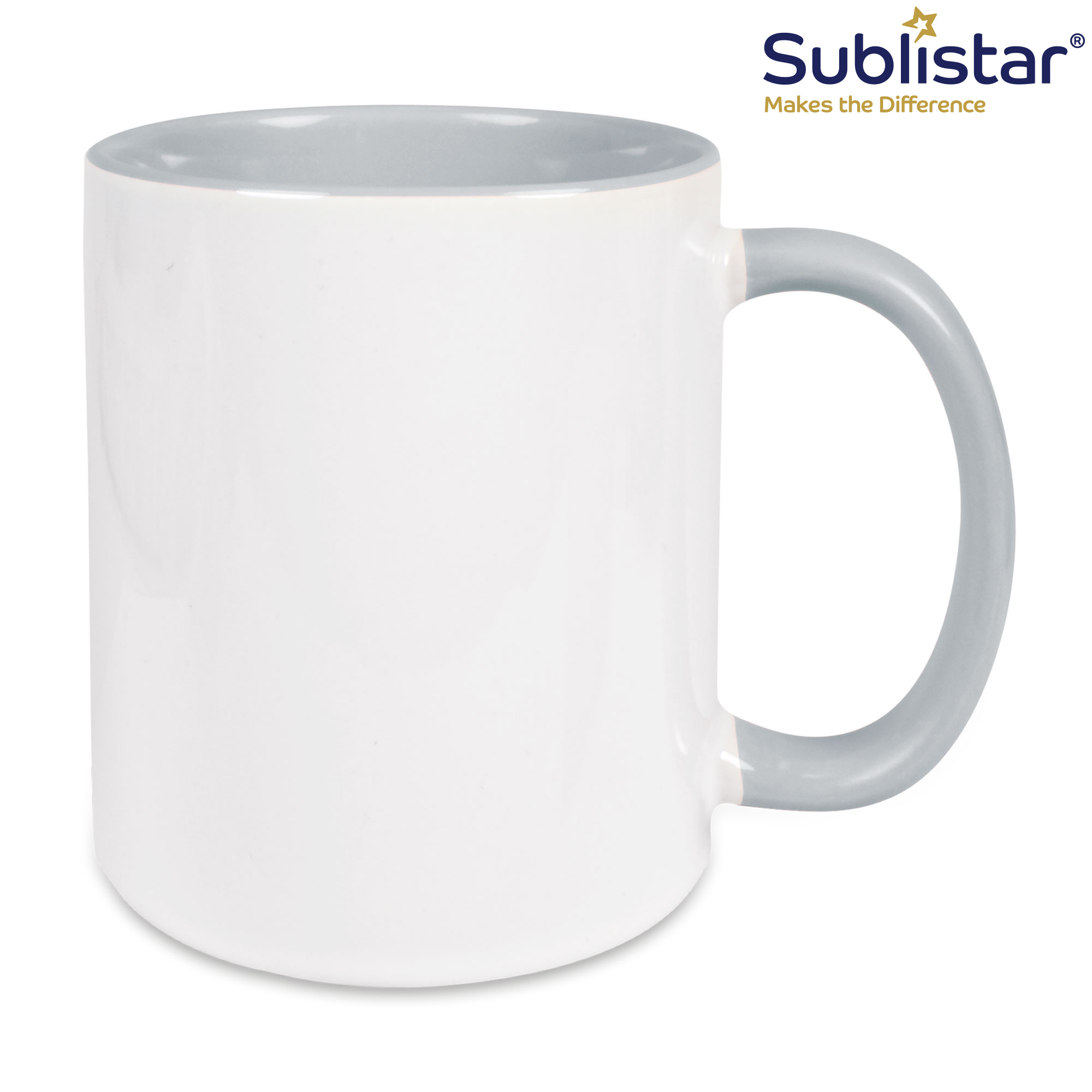 Ceramic mug TWO TONES & HANDLE 11oz, Sublistar®-Coating, various colours