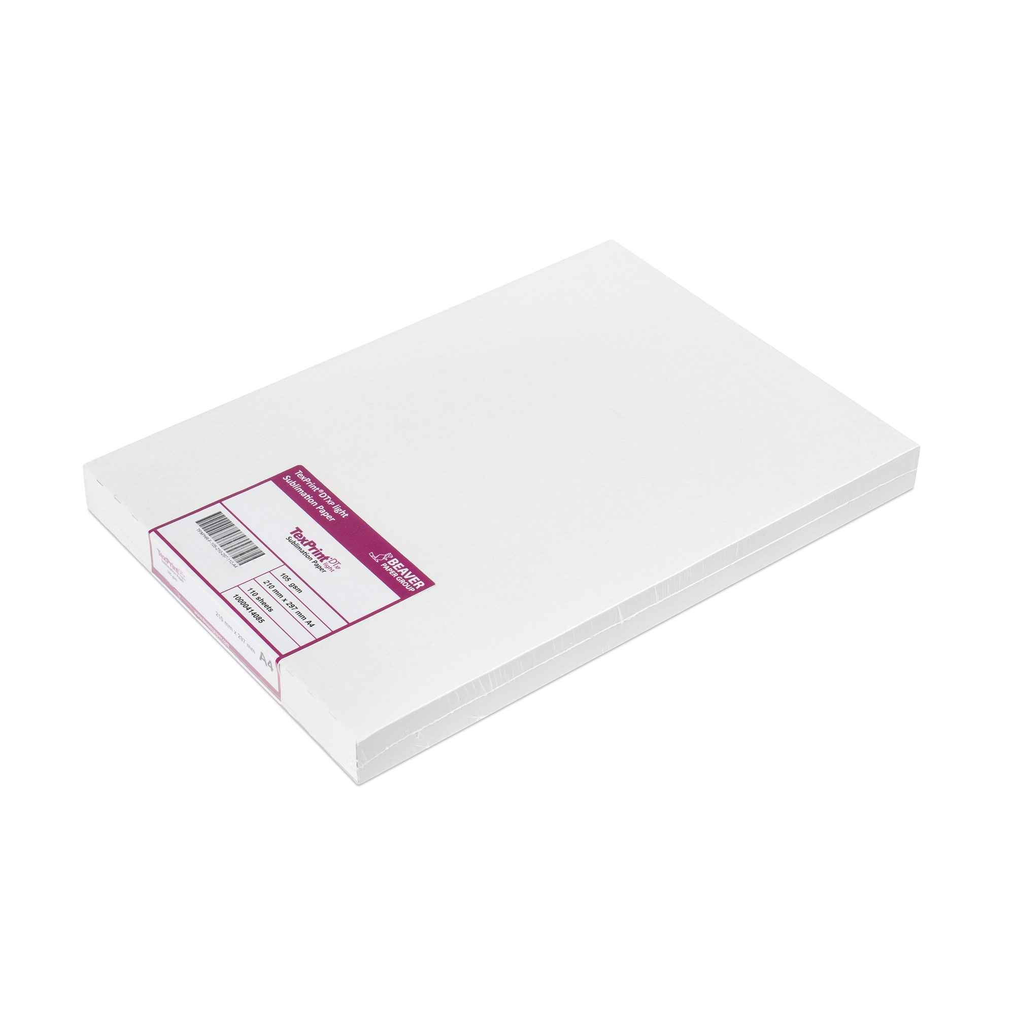 TexPrint® DT Light 105 g/qm, Sublimationspapier, div. Formate, 110 Blatt/Pack TexPrint® DT Light 105 g/qm, Sublimationspapier, div. Formate, 110 Blatt/Pack